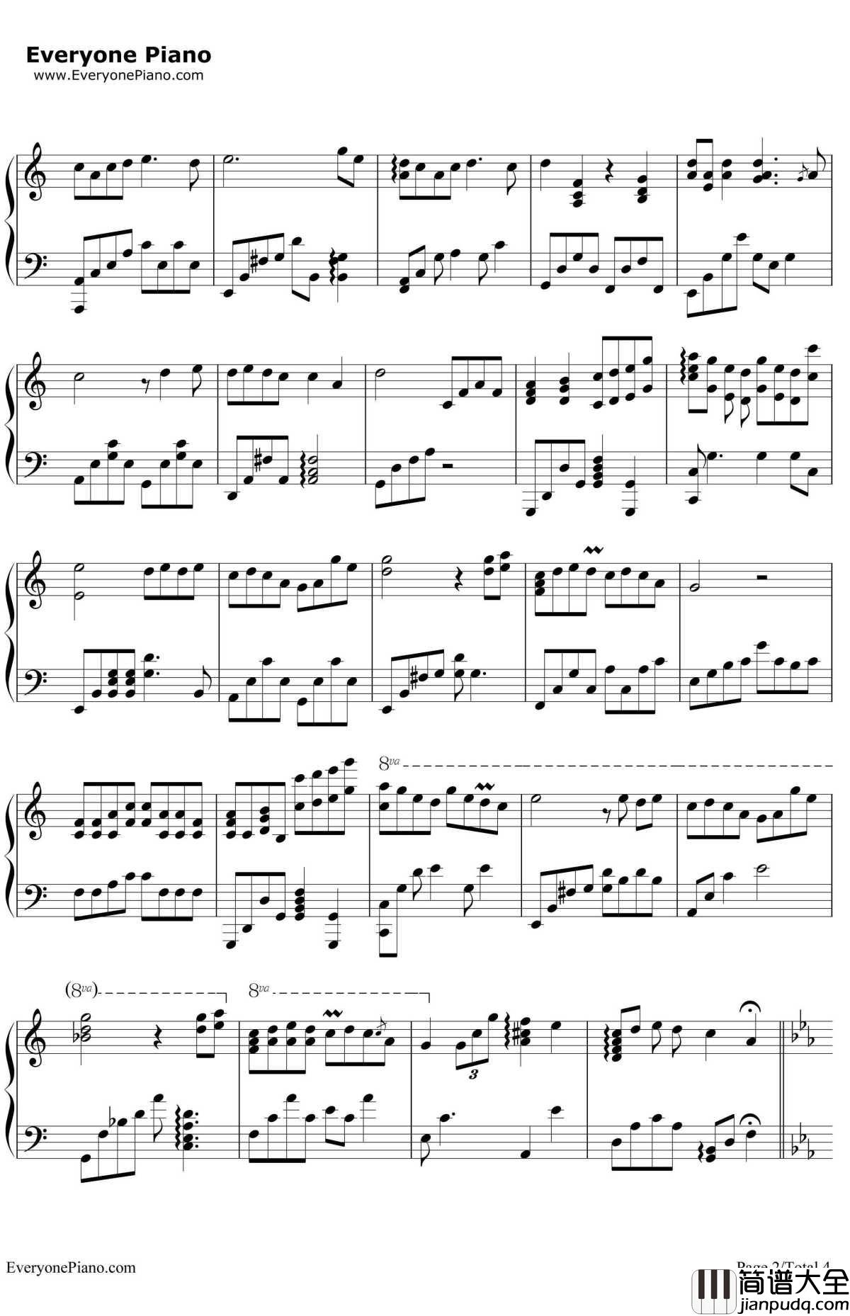 落雨声钢琴谱_周杰伦