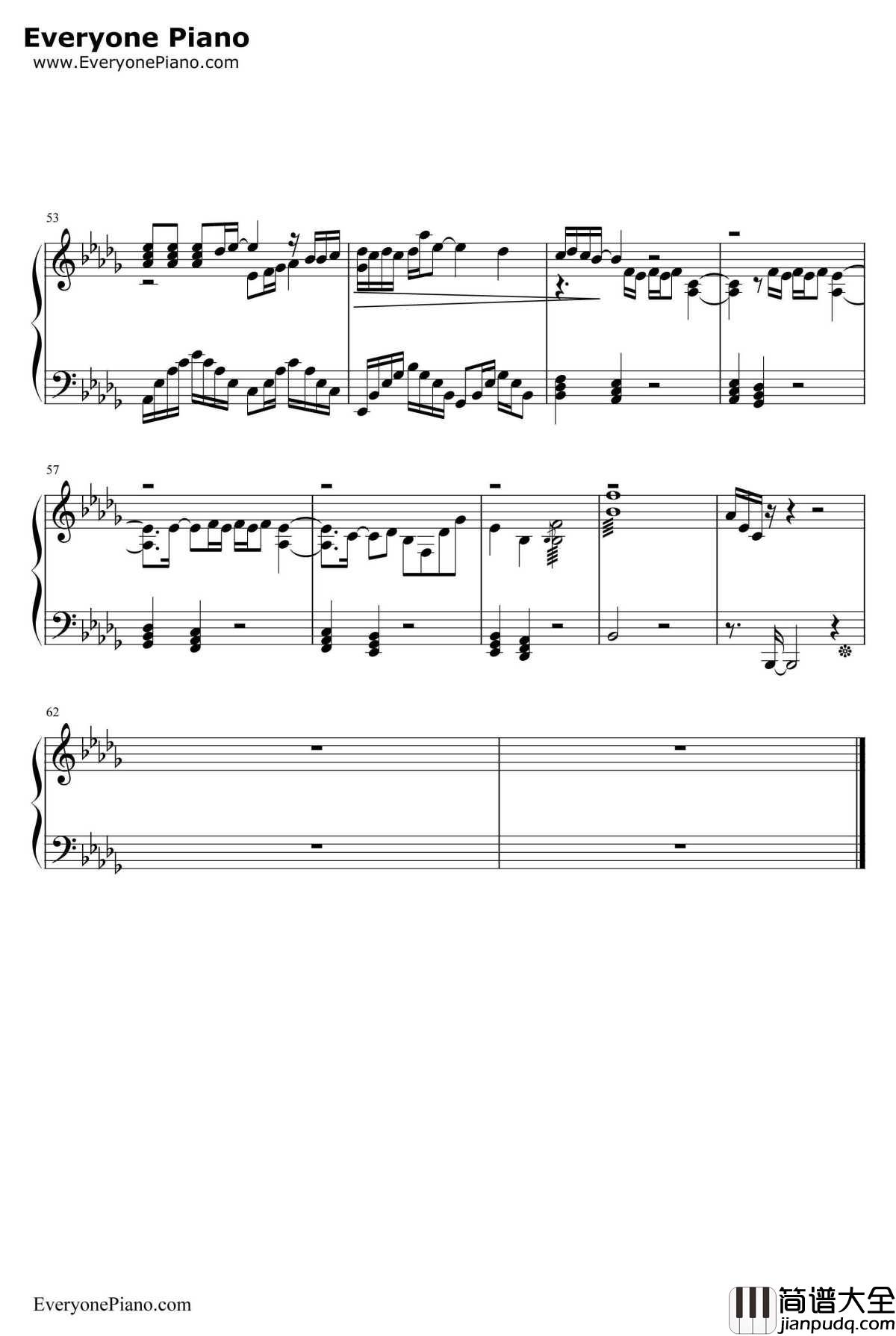 丑八怪钢琴谱_薛之谦_完整版