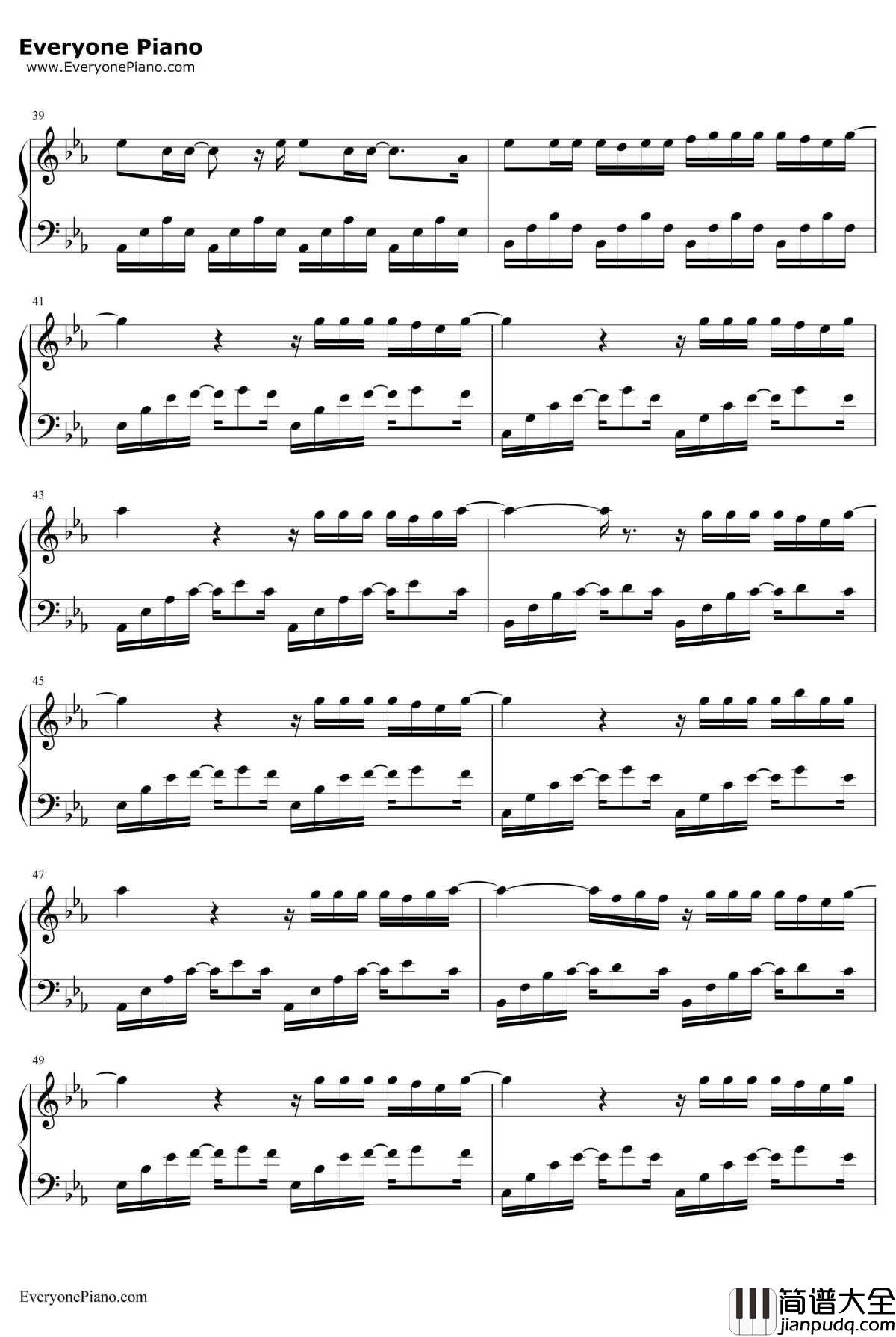 遇见你钢琴谱_牛奶咖啡__因为遇见你_电视剧插曲