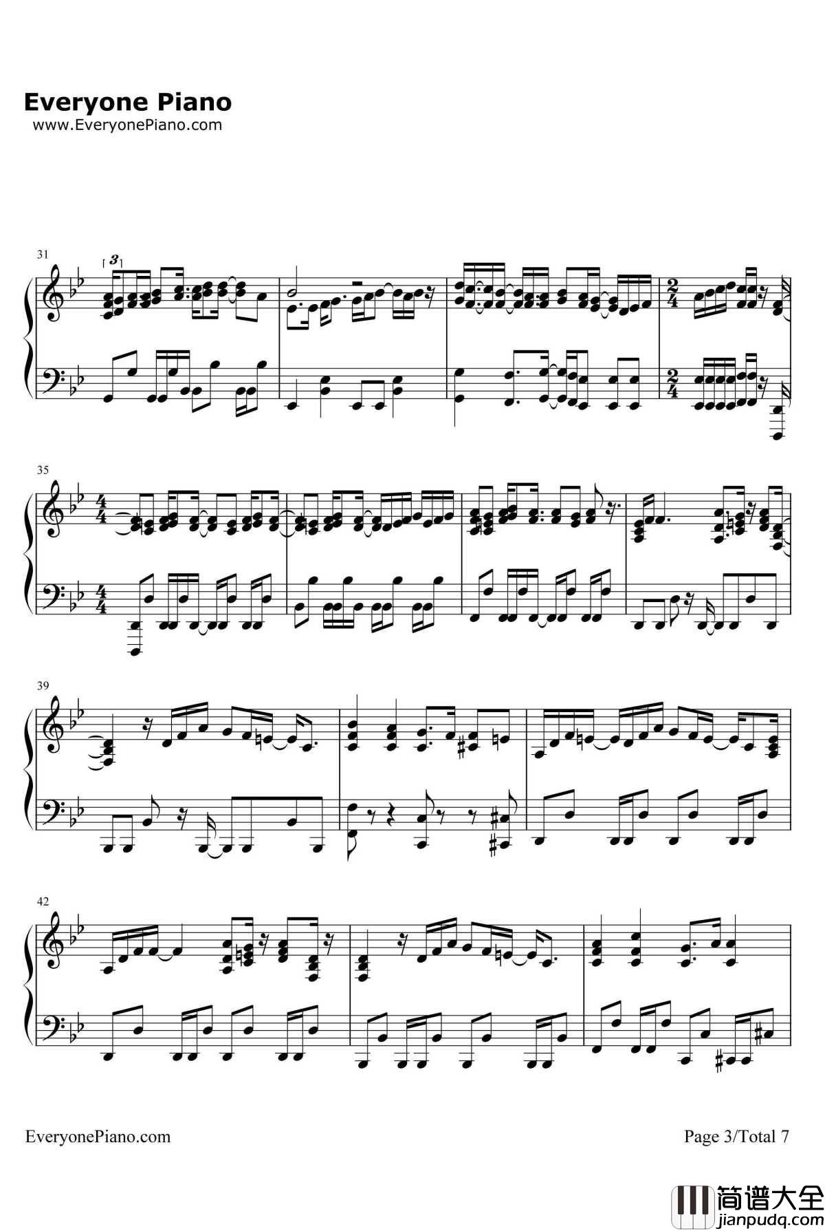 Date_A_Live钢琴谱_SweetArms_约会大作战OP2