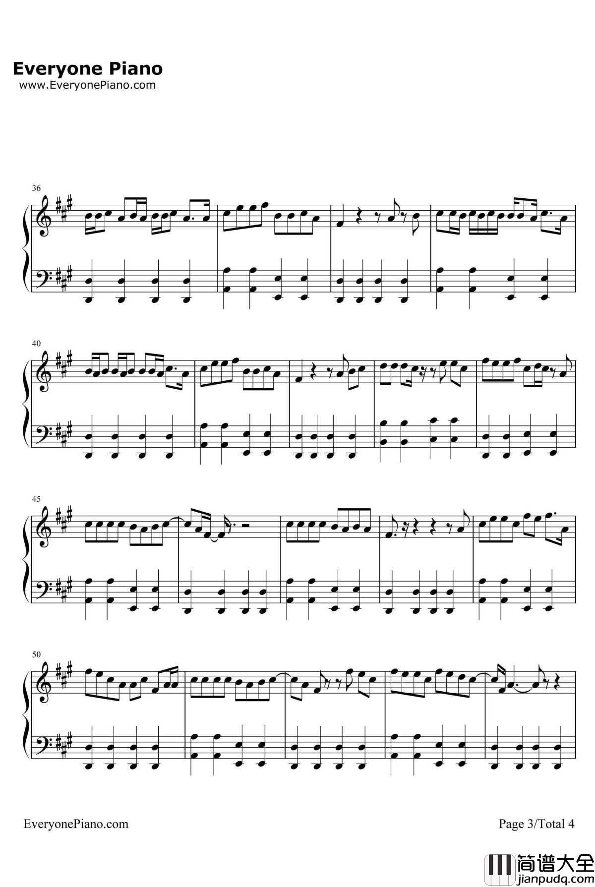 The_Lazy_Song钢琴谱_BrunoMars