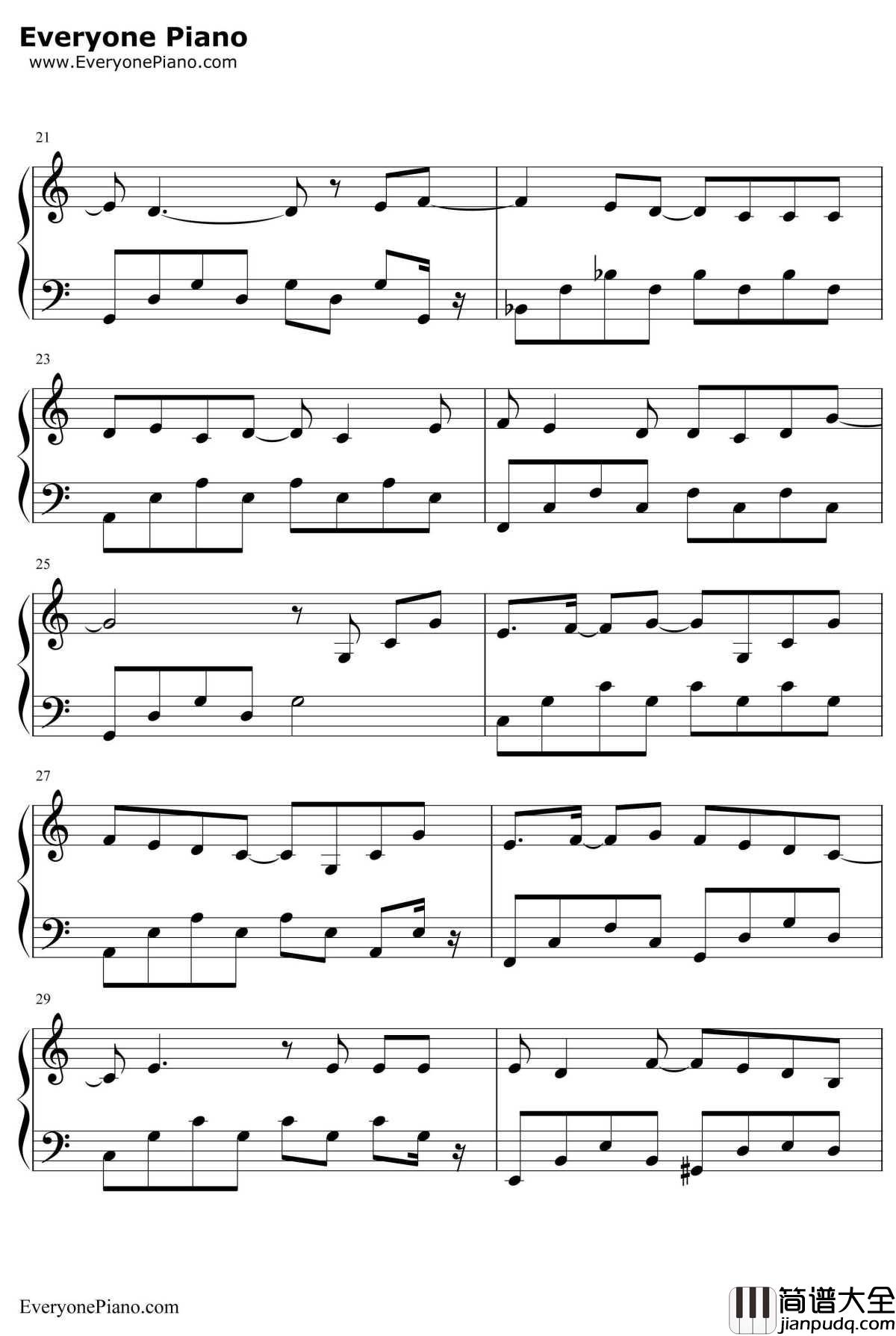 热带雨林钢琴谱_S.H.E