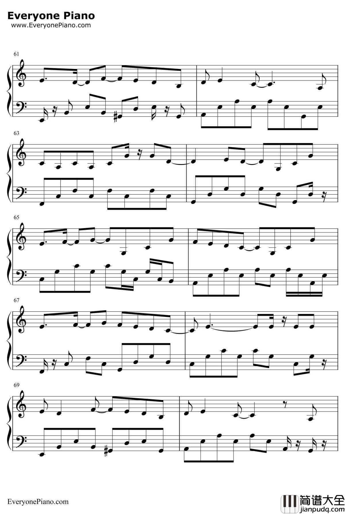 热带雨林钢琴谱_S.H.E