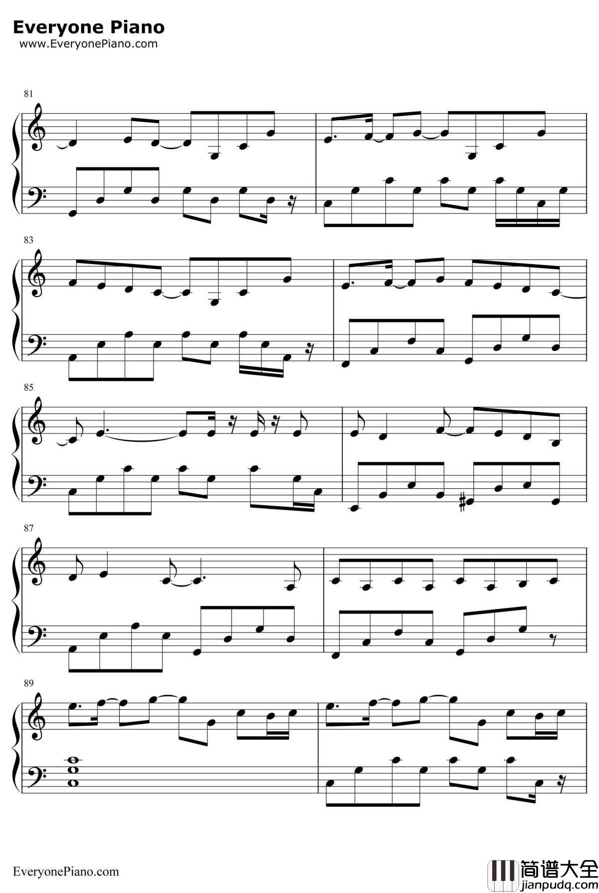 热带雨林钢琴谱_S.H.E