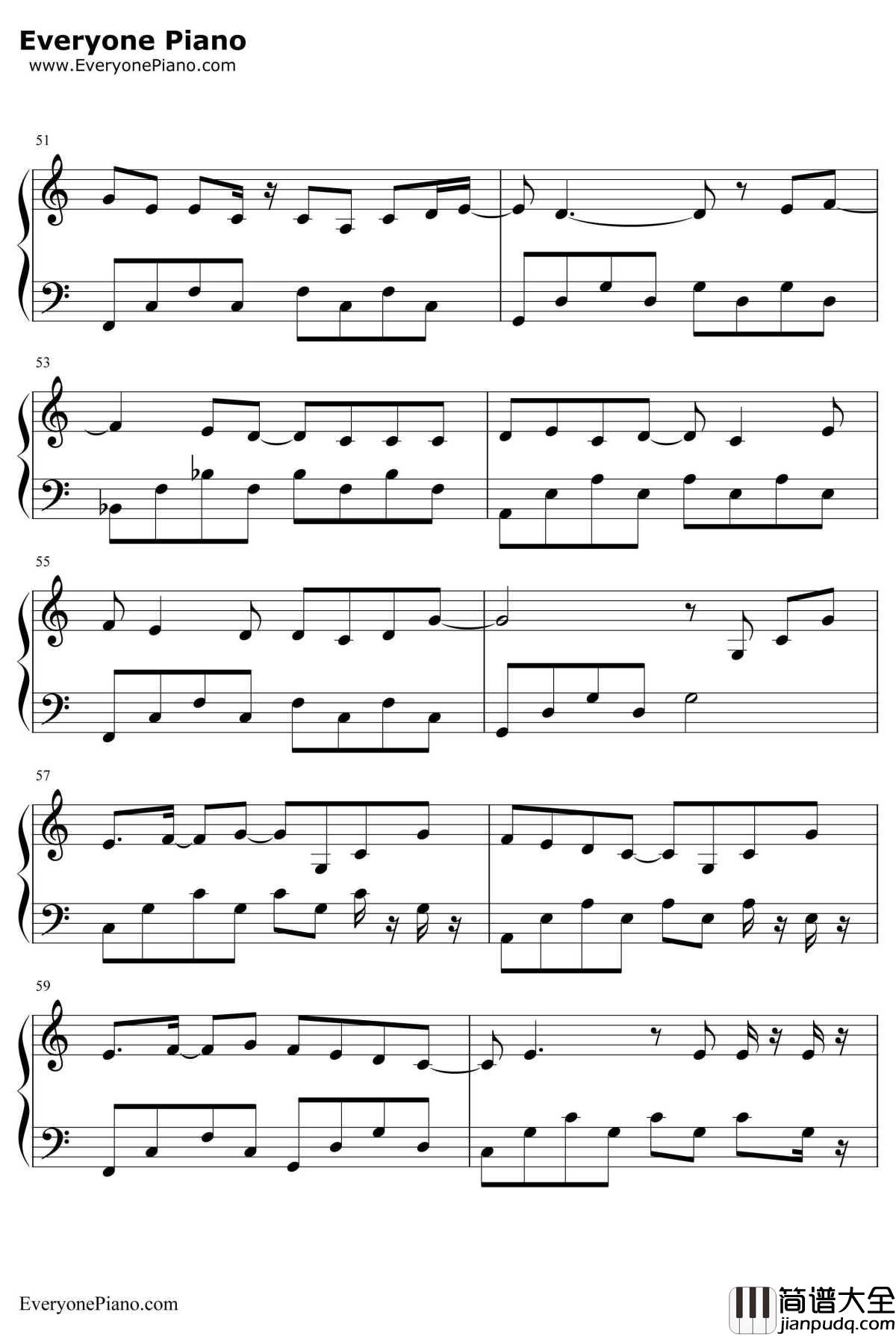 热带雨林钢琴谱_S.H.E