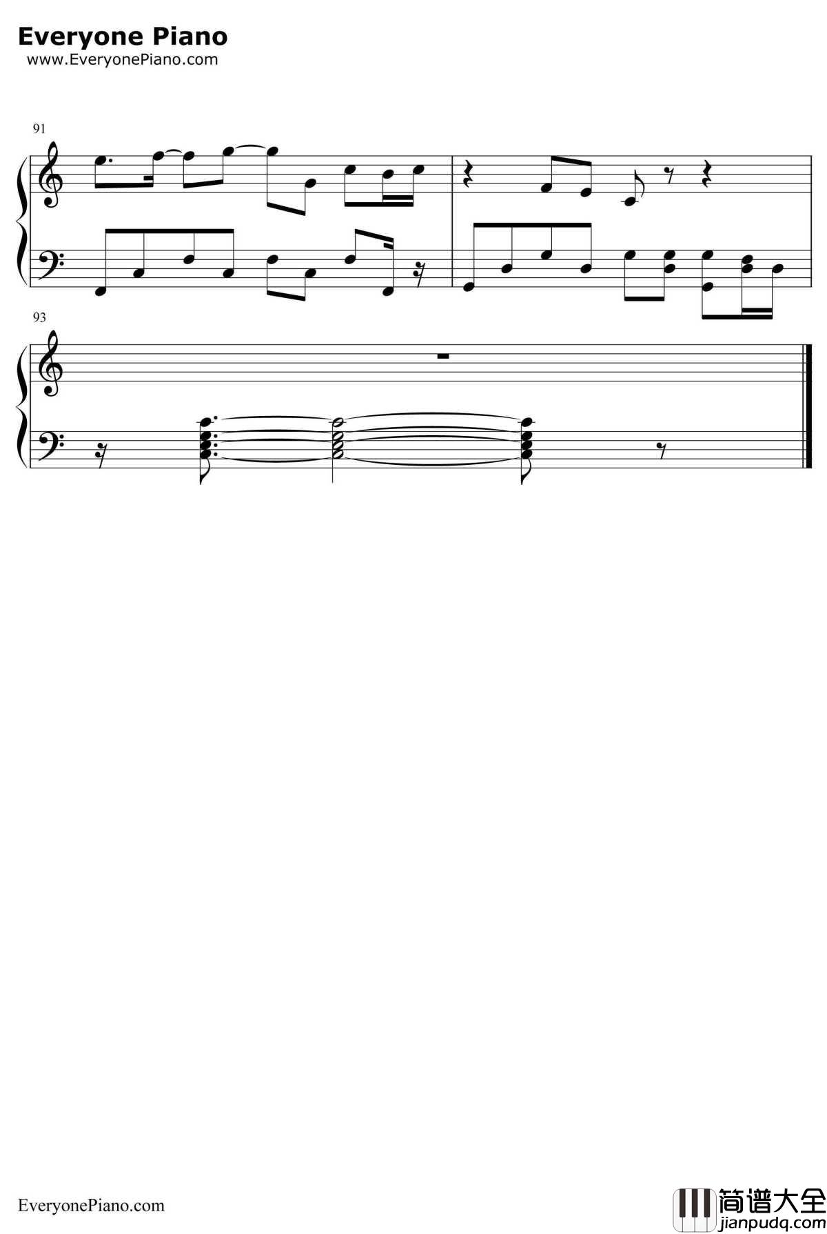 热带雨林钢琴谱_S.H.E