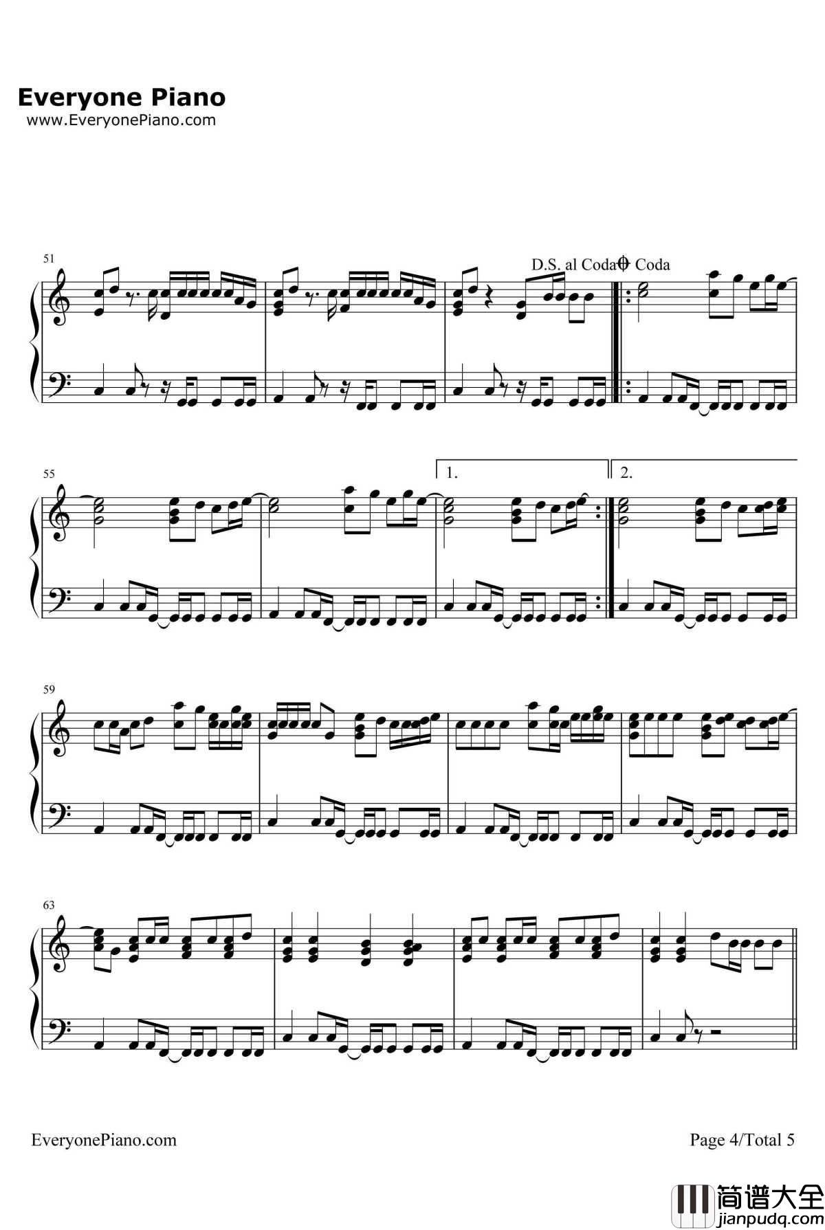 Whistle钢琴谱_FloRida