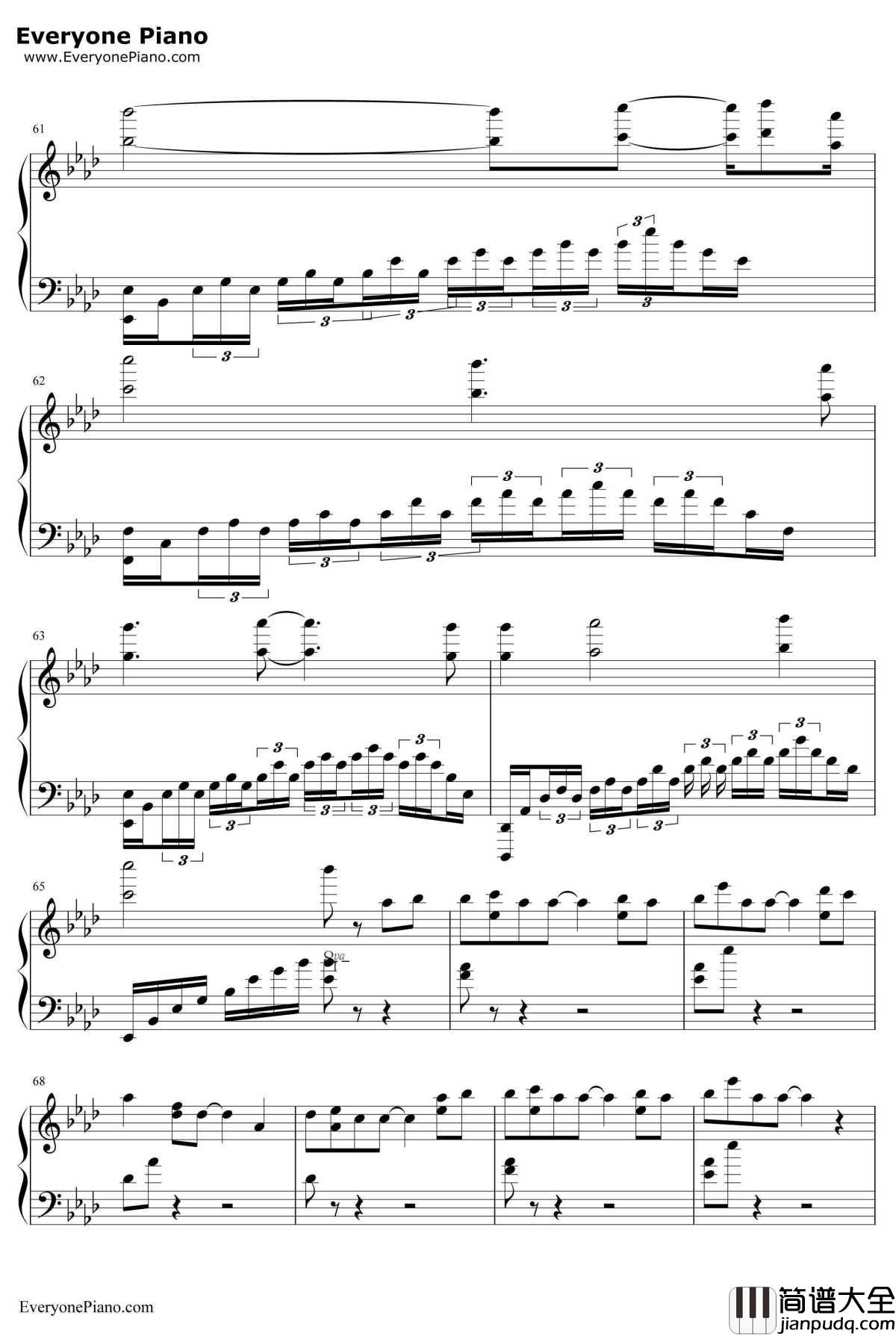 我心永恒钢琴谱_席琳·迪翁_完美版_泰坦尼克号主题曲