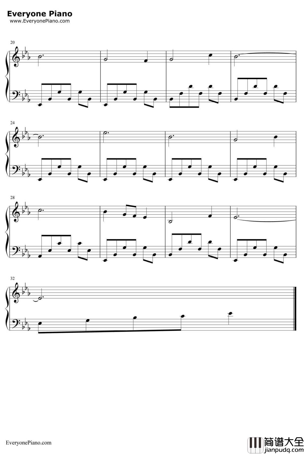 小白船钢琴谱_朝鲜童谣