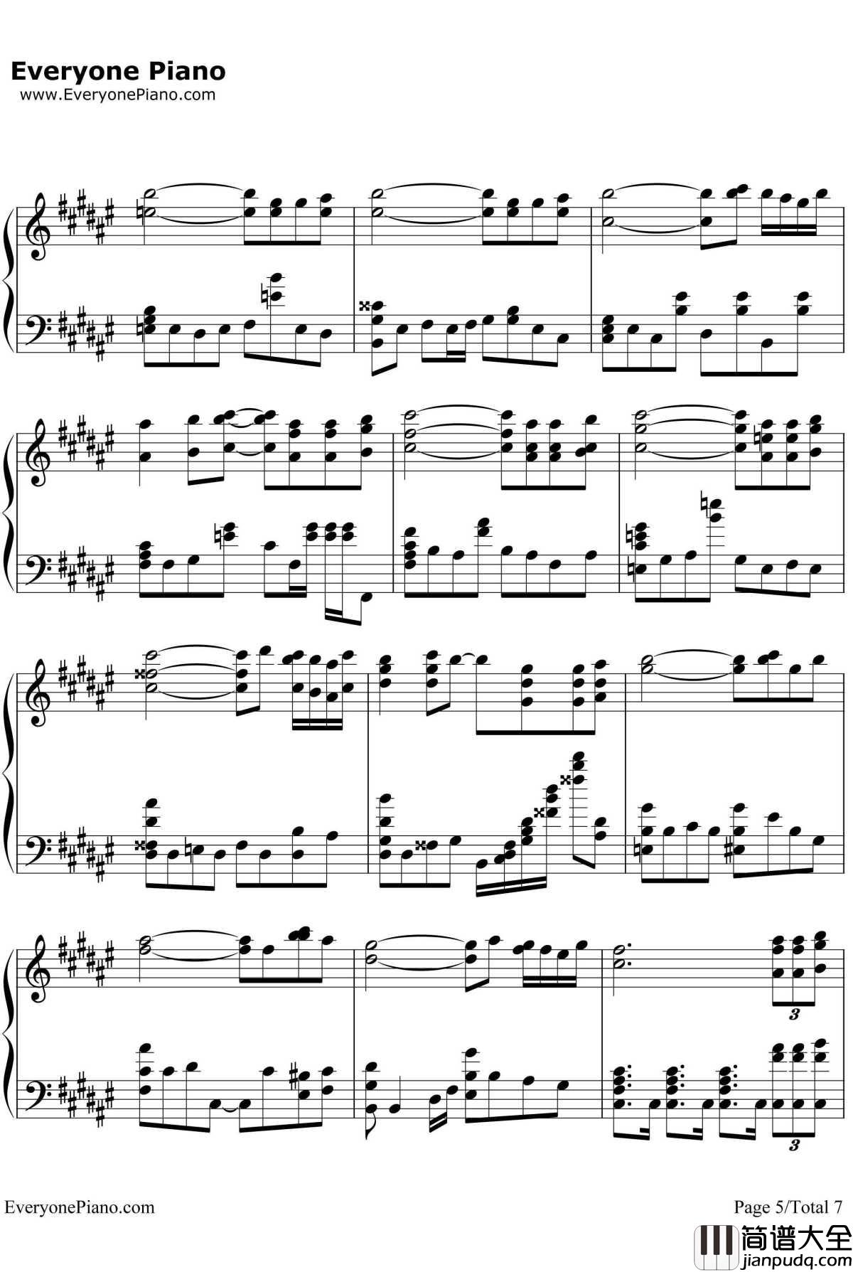 藤崎诗织的主题钢琴谱心跳回忆