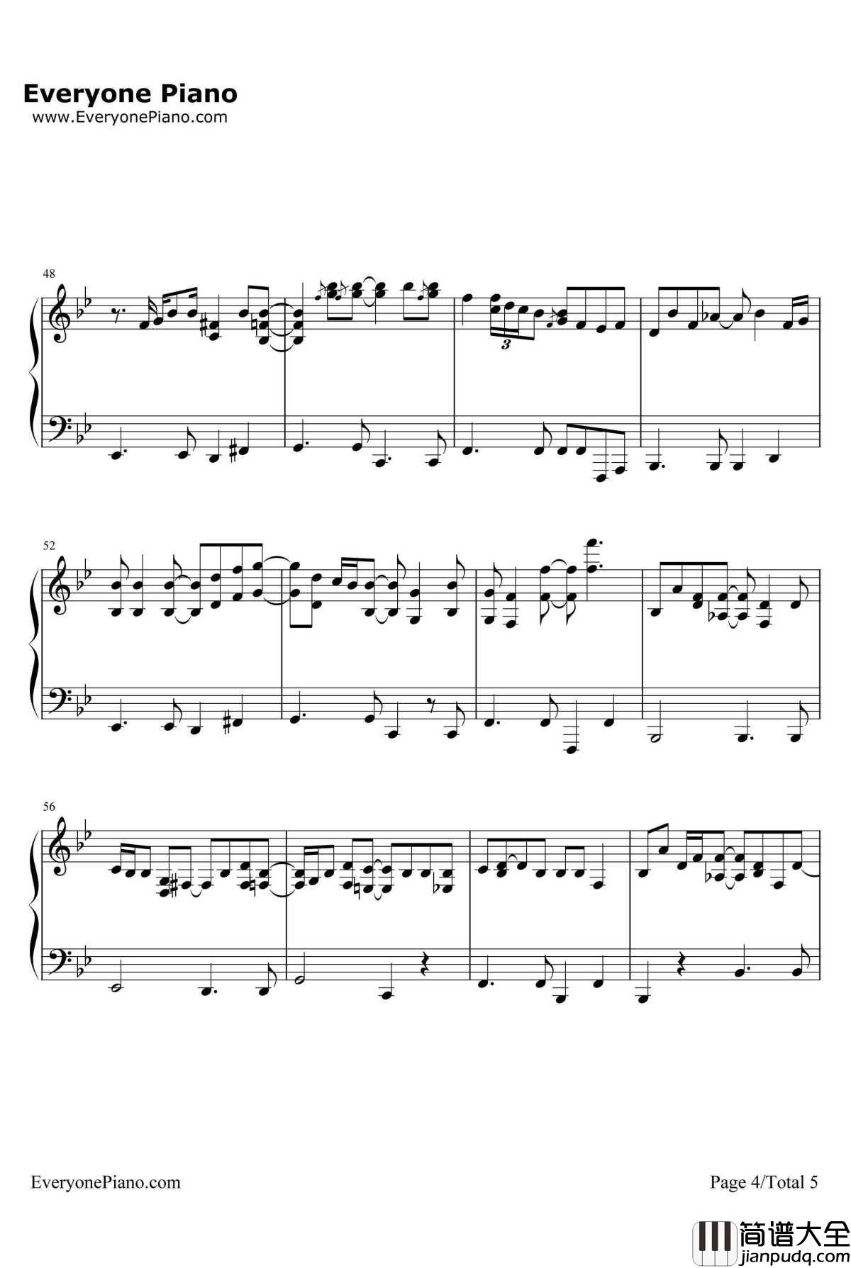 Don't_Know_Why钢琴谱_NorahJones　诺拉·琼斯　