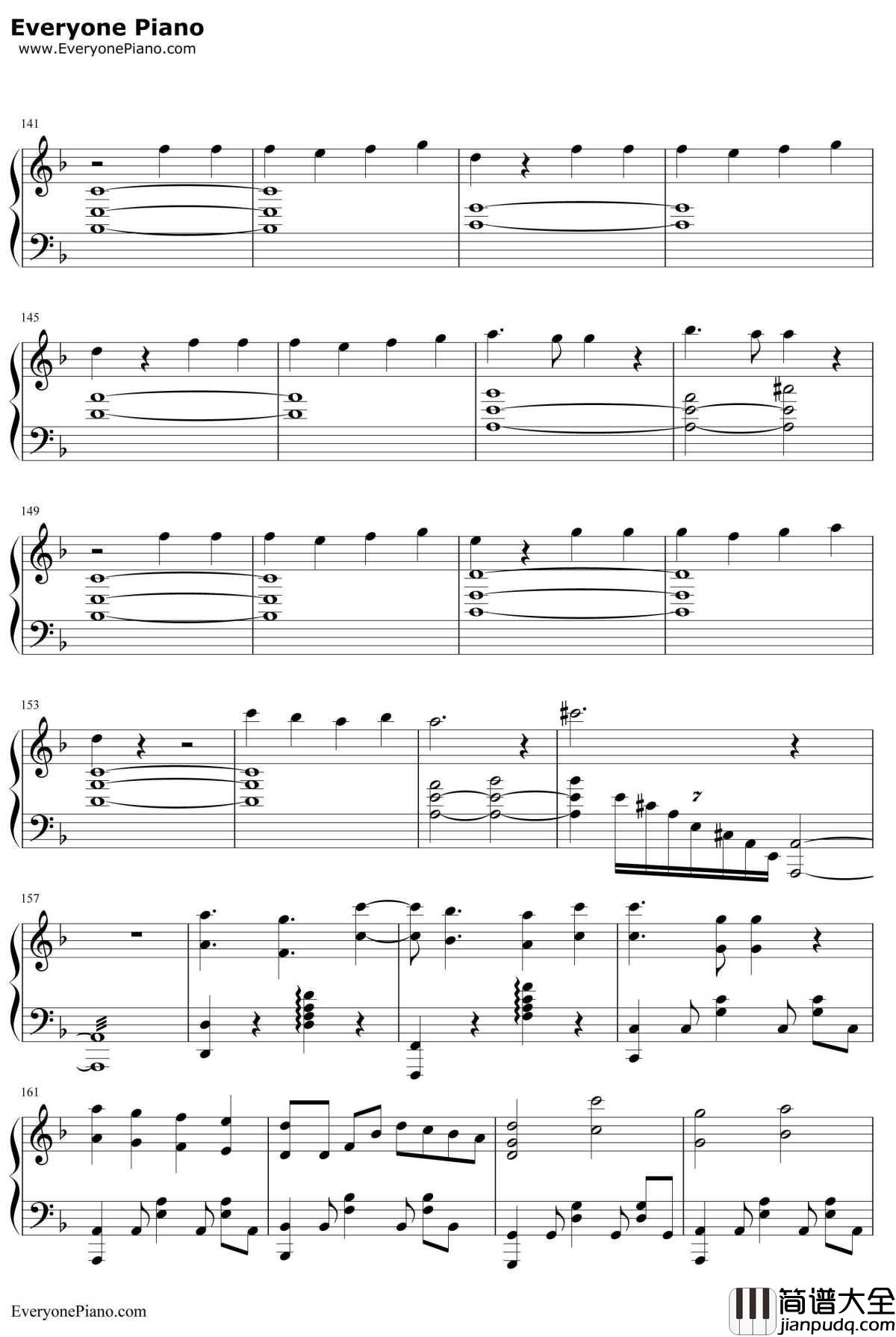 嘘つきのパレード钢琴谱_初音未来