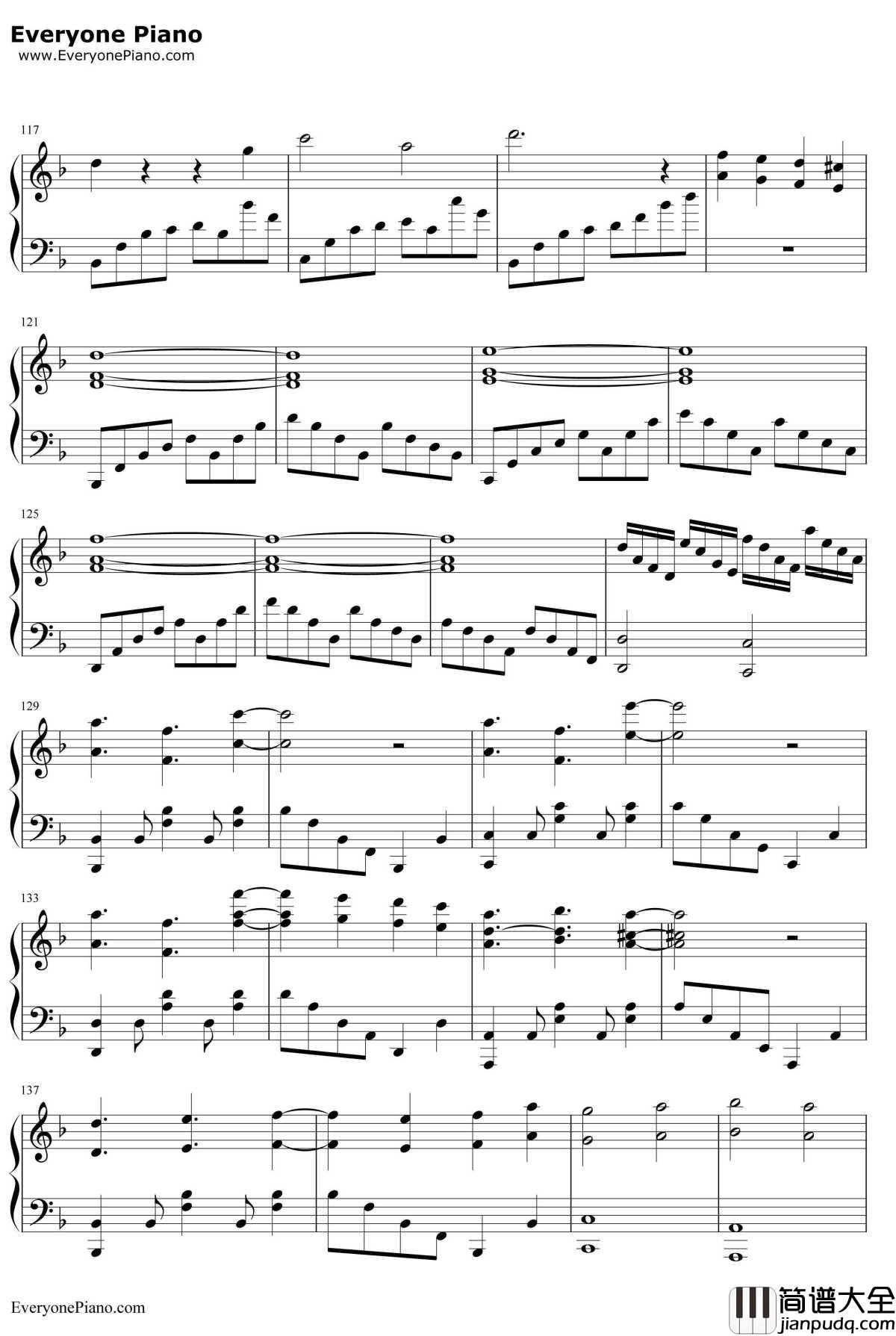 嘘つきのパレード钢琴谱_初音未来