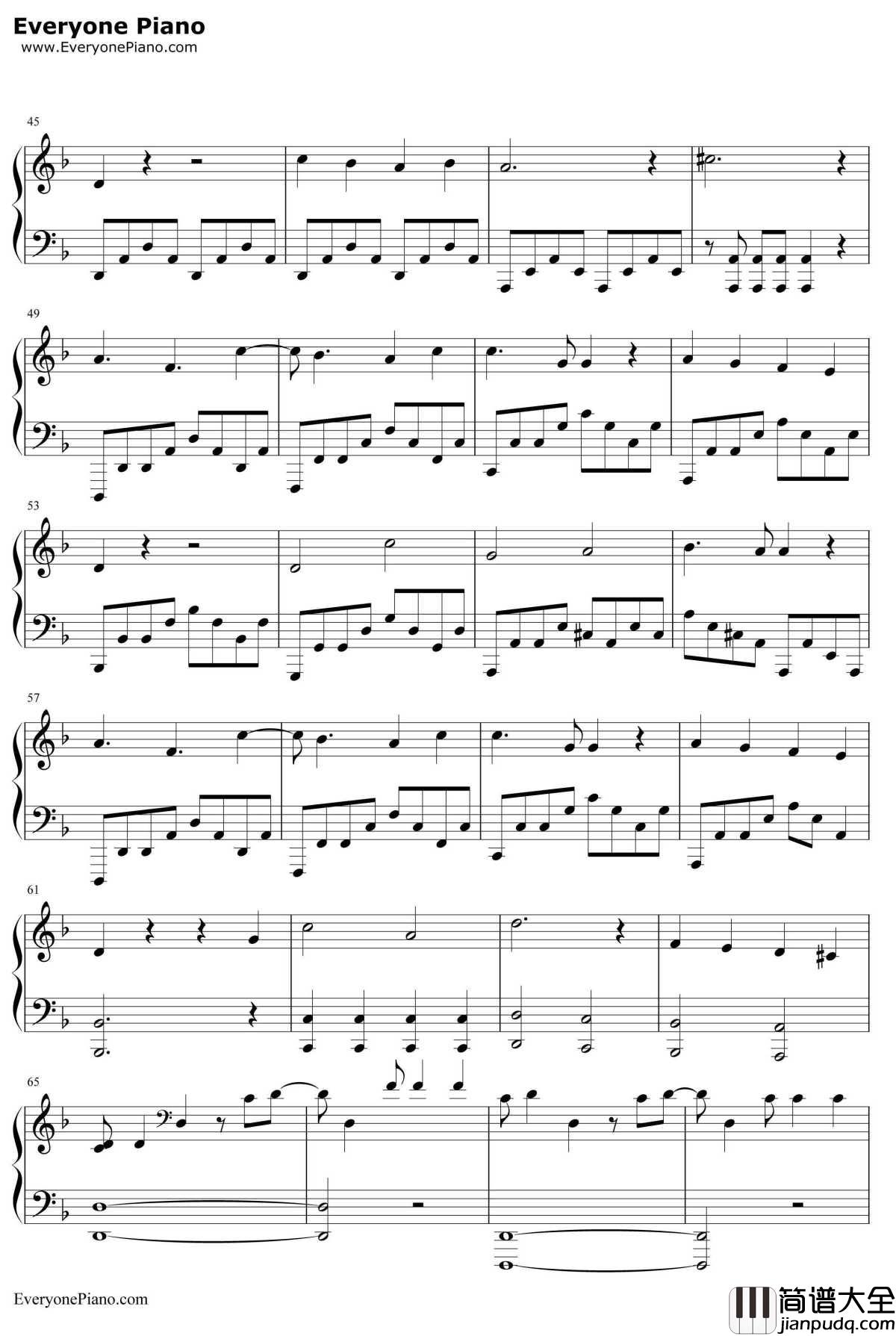 嘘つきのパレード钢琴谱_初音未来