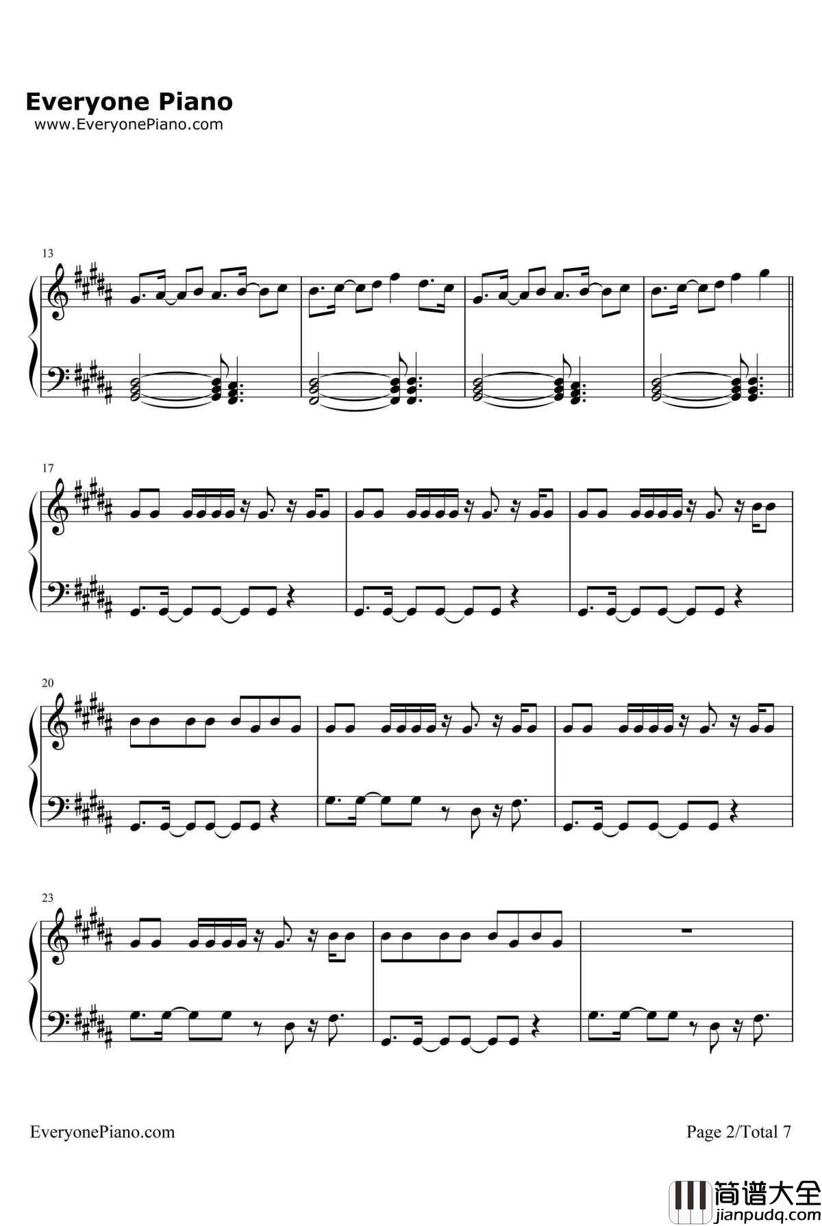 Problem钢琴谱_ArianaGrande