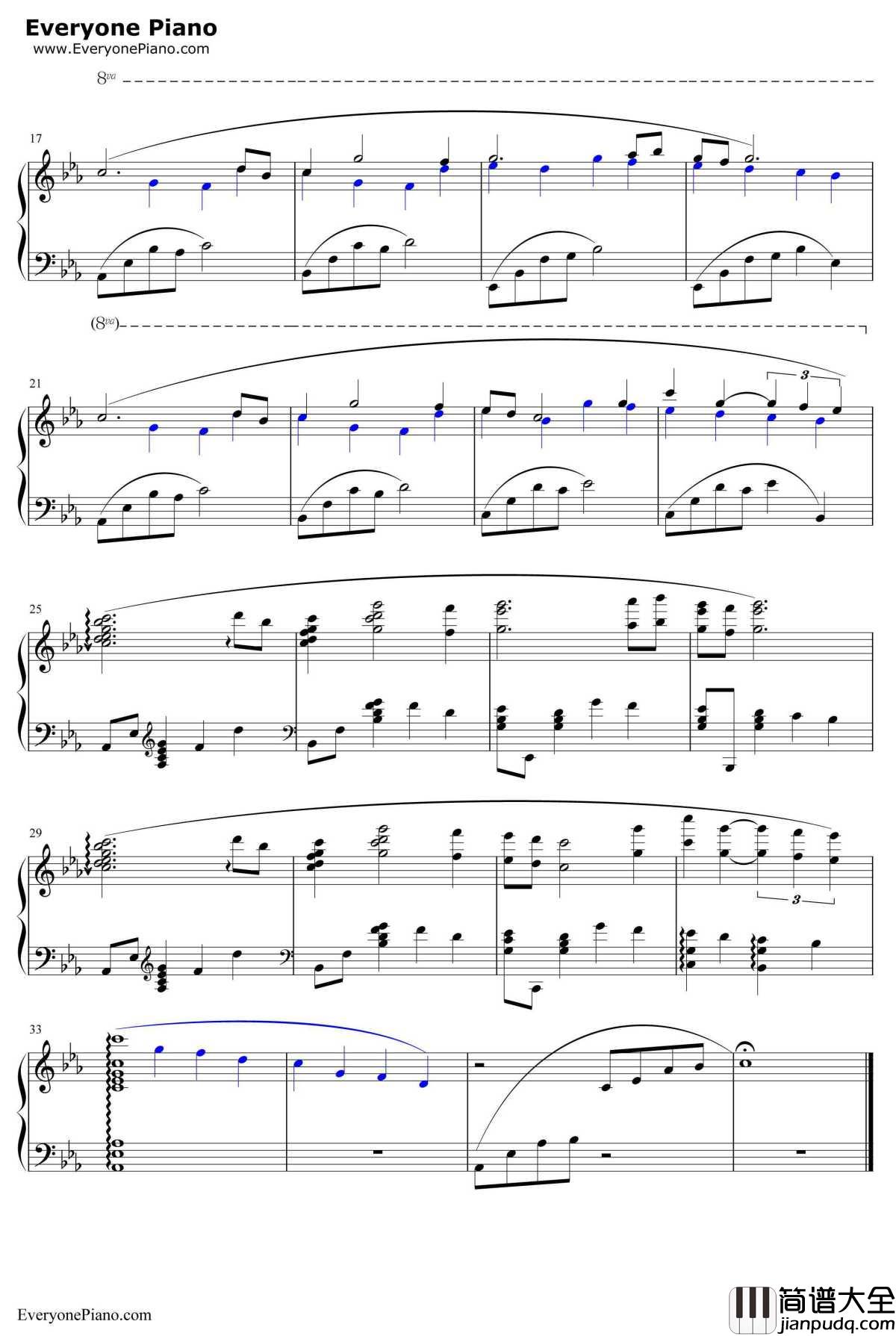 Dearly_Beloved钢琴谱_下村阳子_王国之心