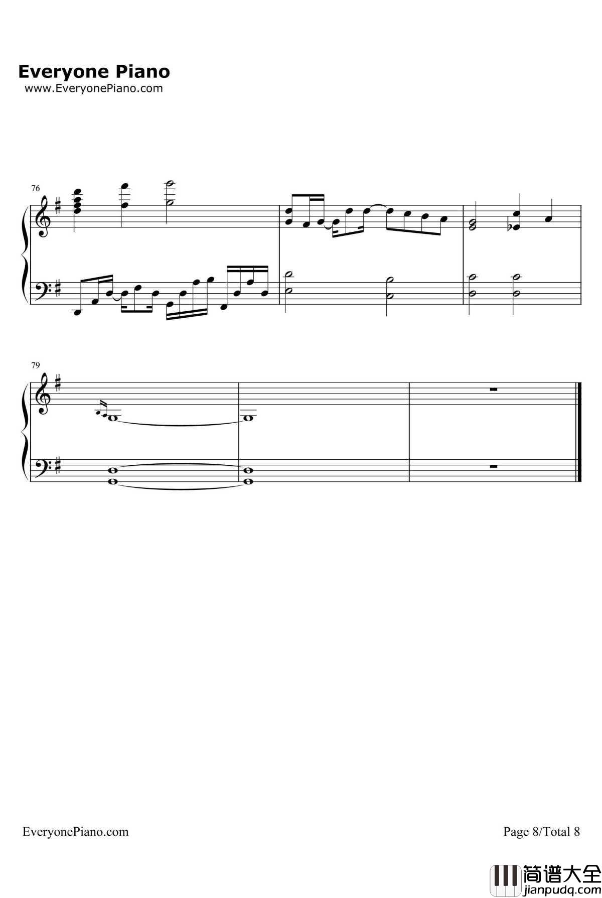 アムリタ钢琴谱_牧野由依_Amrita_翼年代记剧场版鸟笼国的公主ED