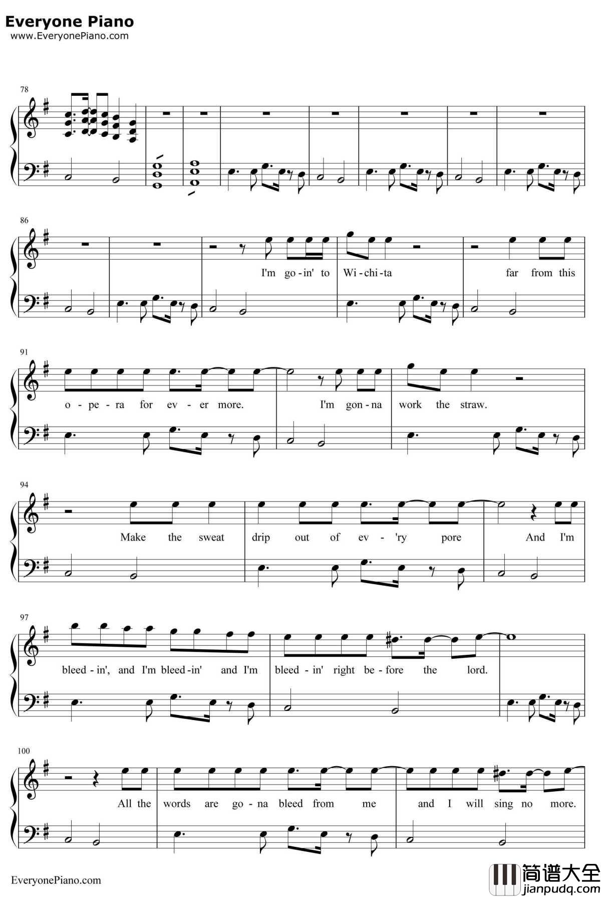 Seven_Nation_Army钢琴谱_TheWhiteStripes