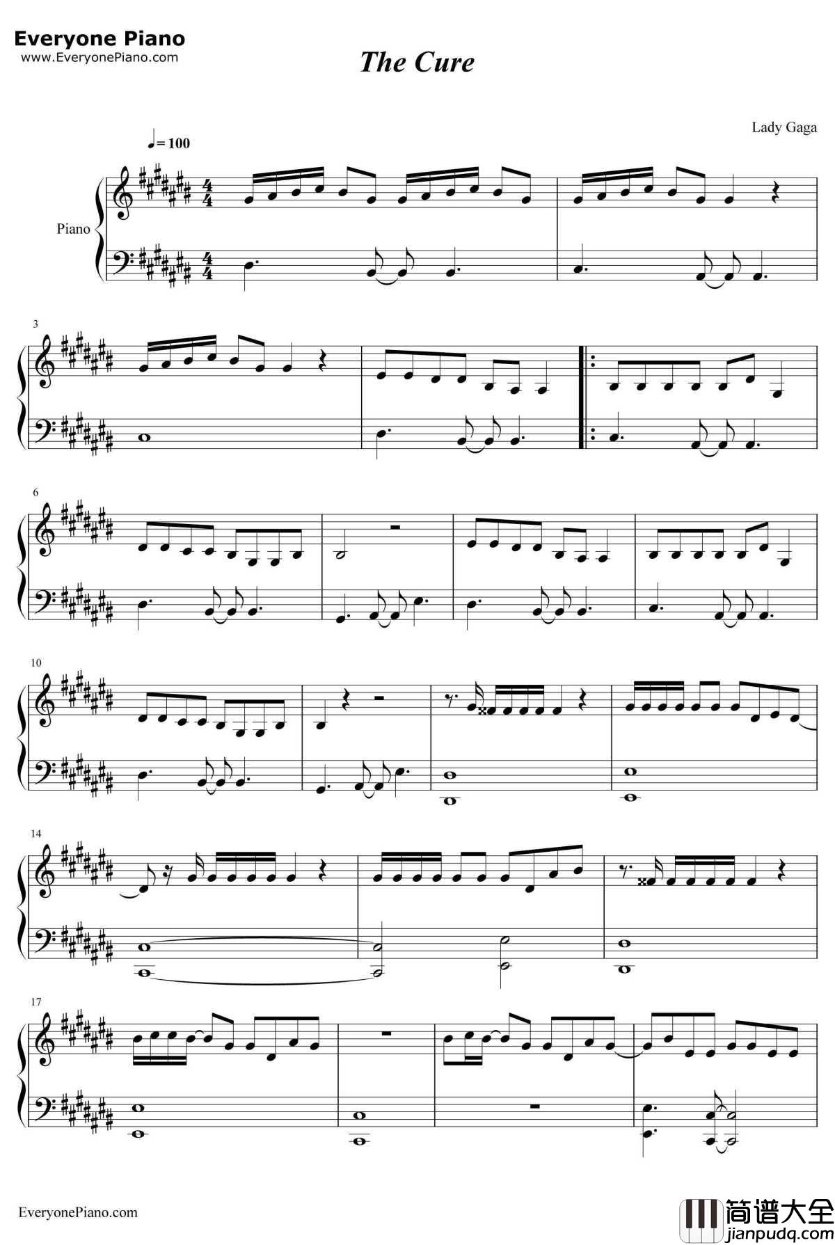 The_Cure钢琴谱_LadyGaga