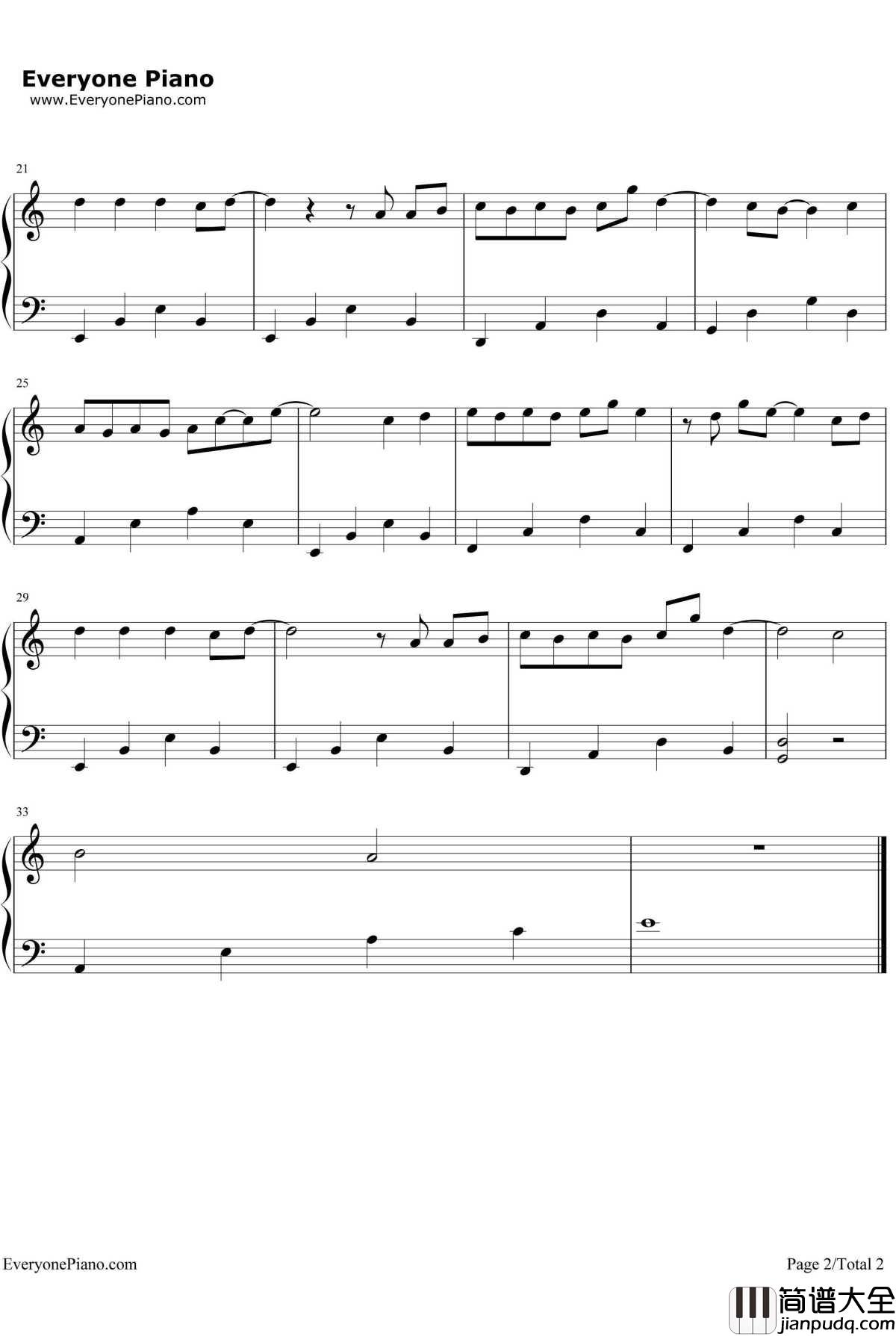 丑八怪钢琴谱_薛之谦