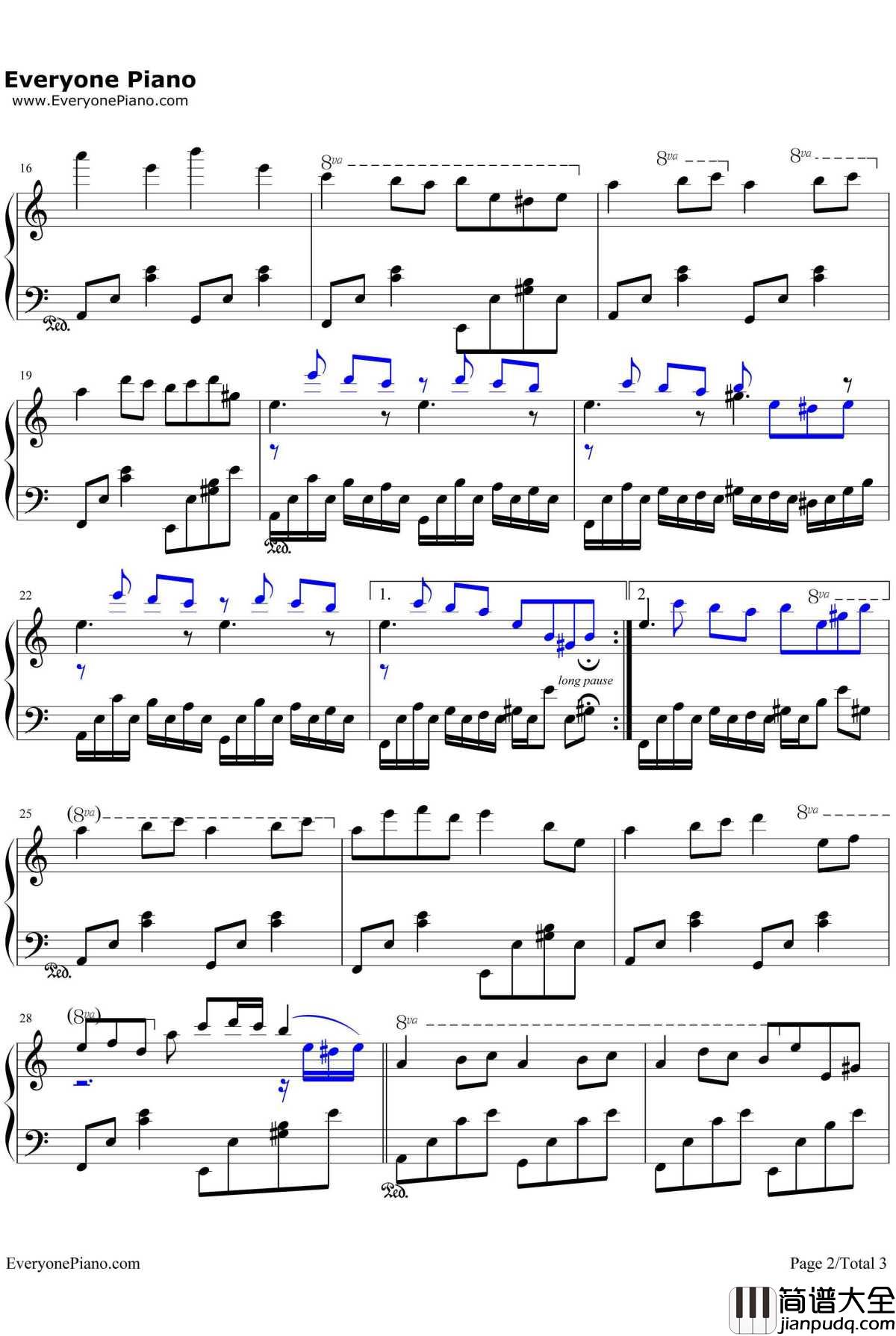 消失の音符钢琴谱_SilverRay