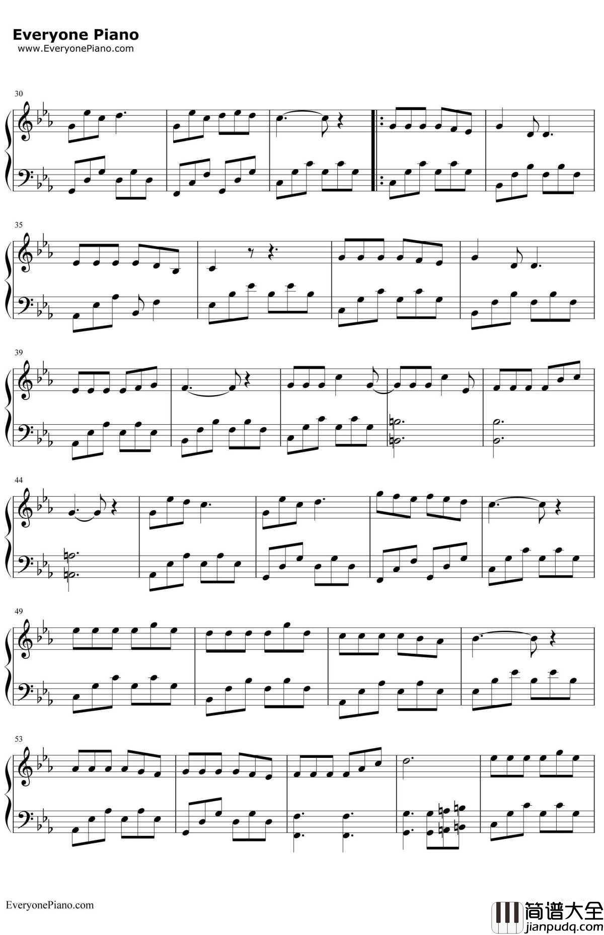 三生三世钢琴谱_张杰_电视剧_三生三世十里桃花_OP