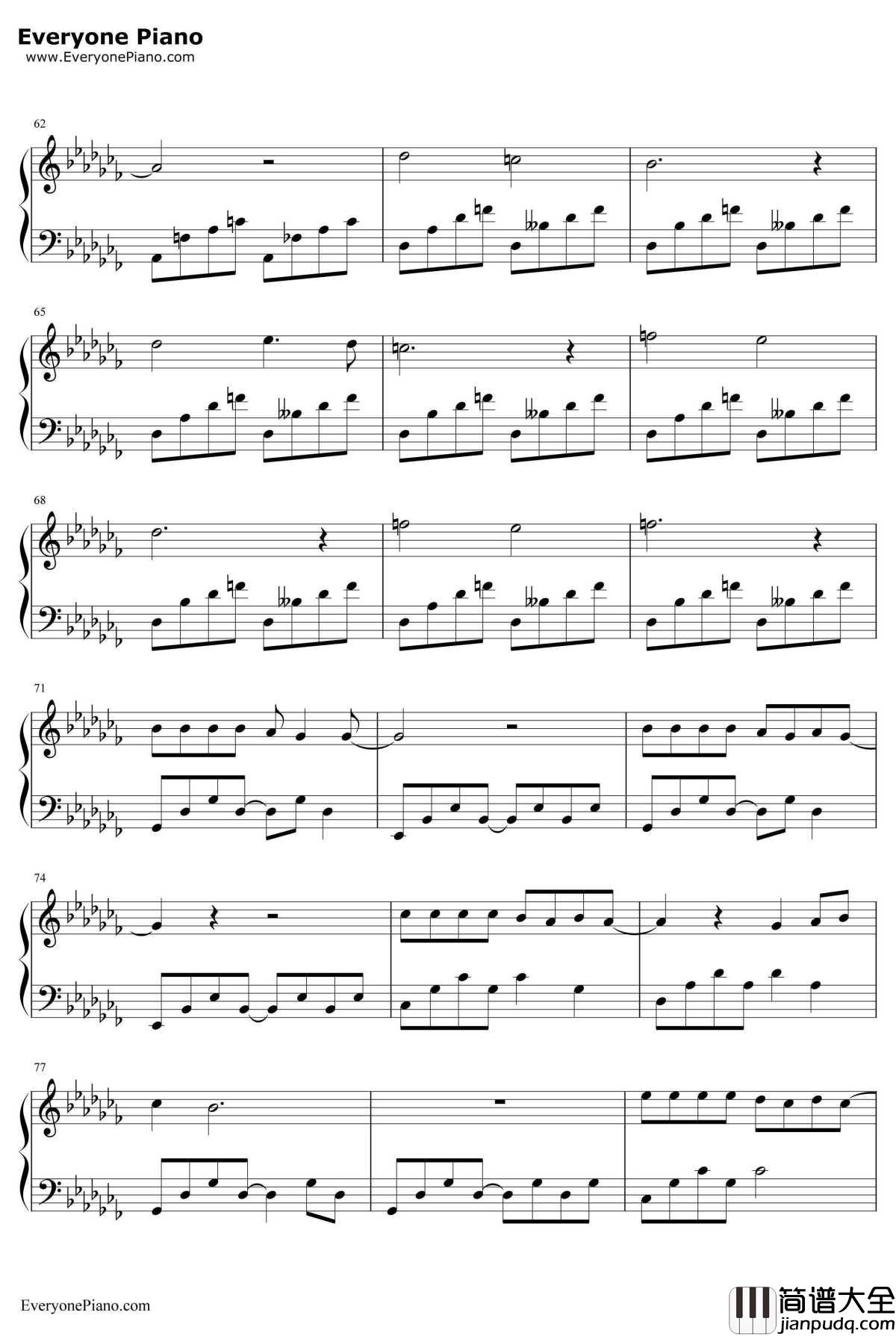 春风十里不如你钢琴谱_李健_春风十里不如你主题曲