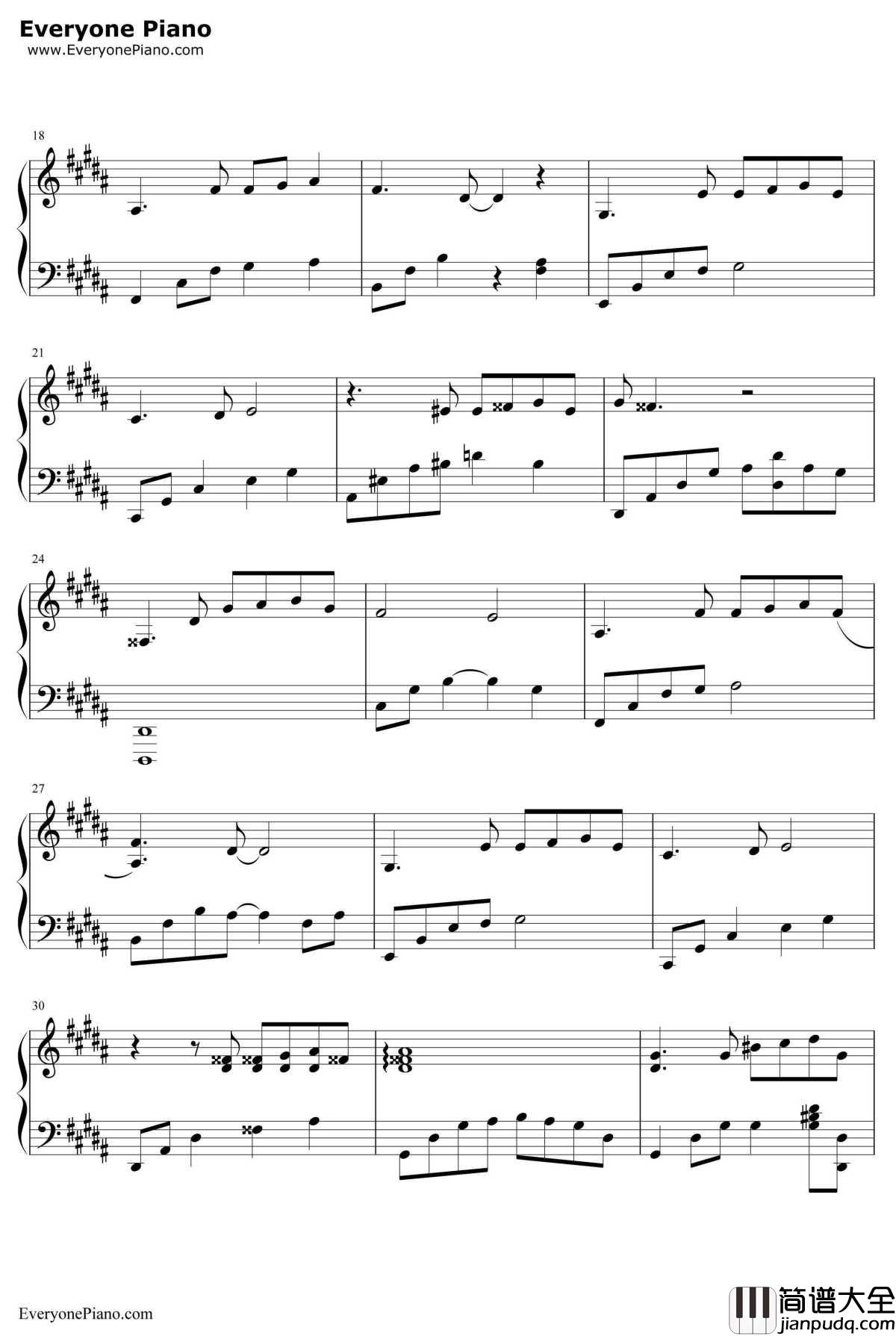 车站钢琴谱_李健_我是歌手