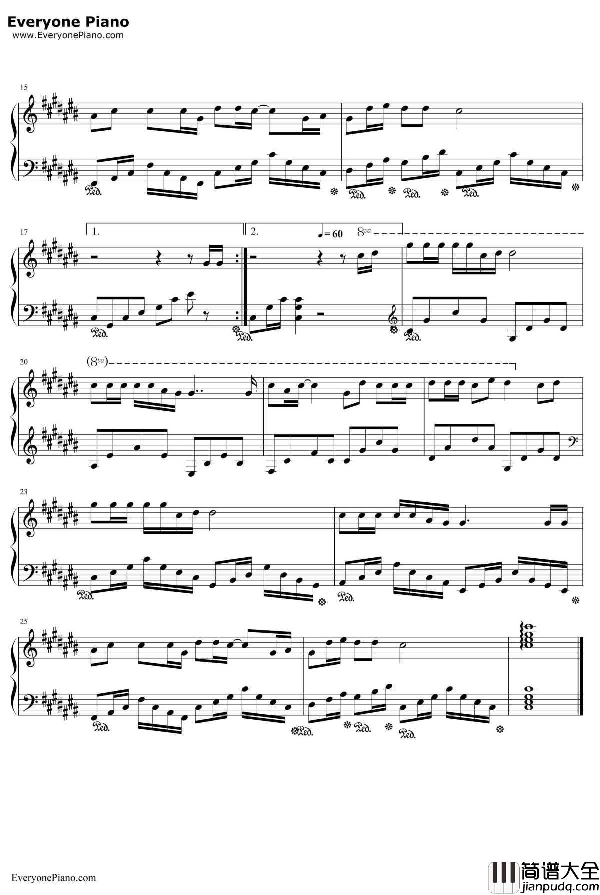 我就静静地看着你装逼钢琴谱_小缘