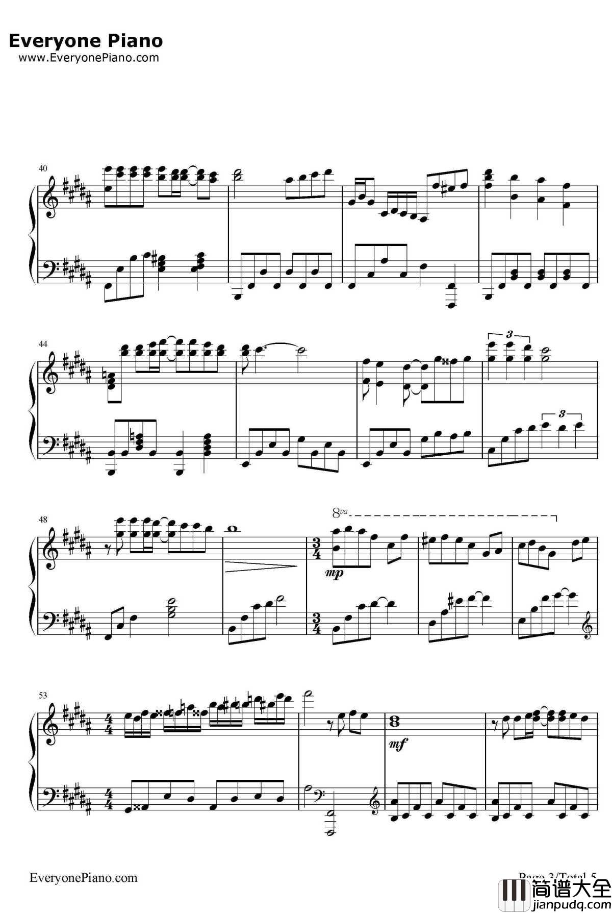 我钢琴谱_张国荣