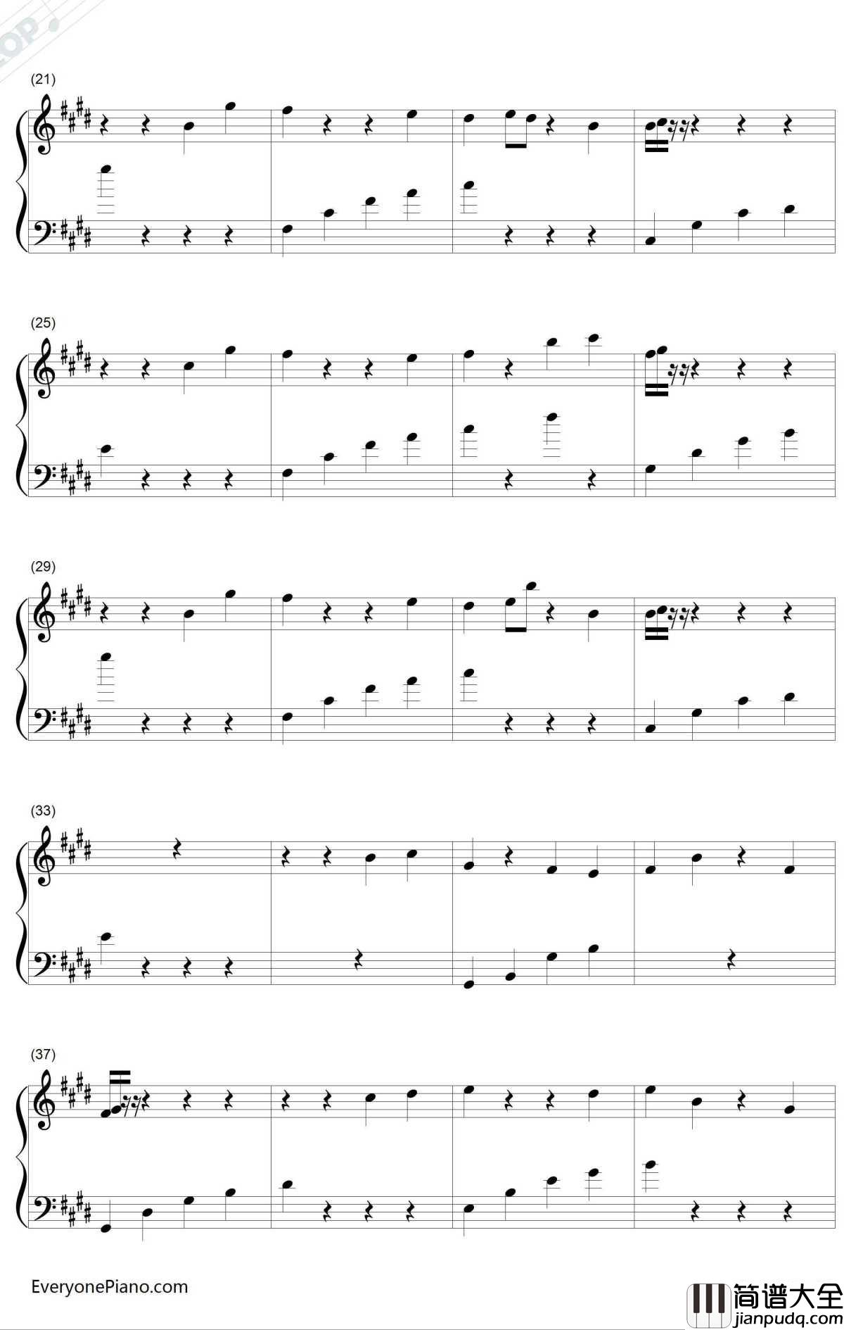 琪琪的冬天钢琴谱_琴光kelly