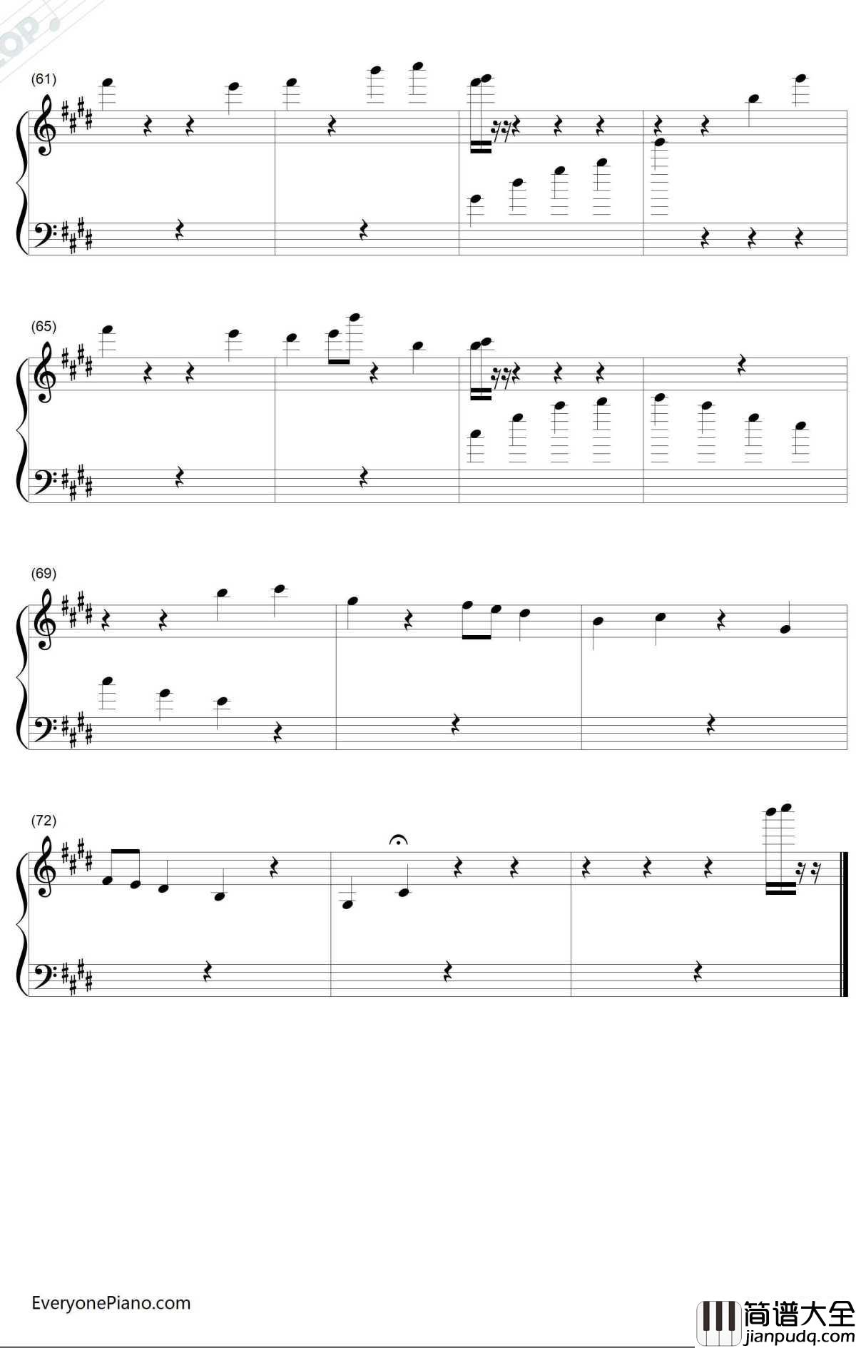 琪琪的冬天钢琴谱_琴光kelly