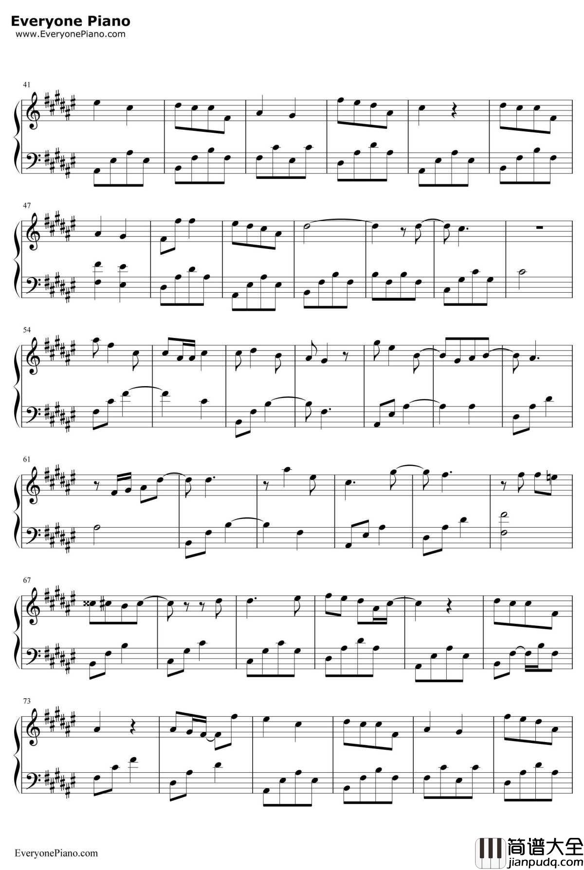 注定钢琴谱_周笔畅&白举纲_择天记片尾曲