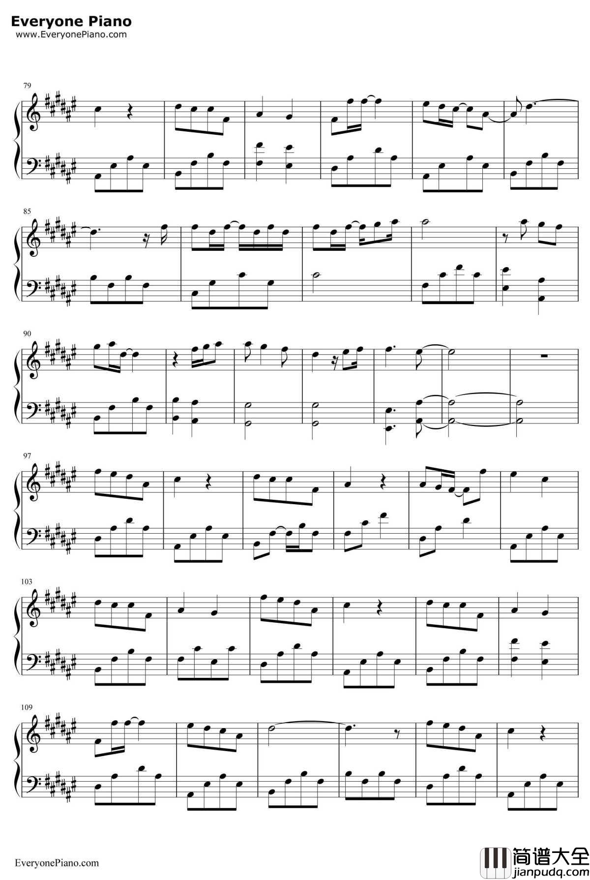 注定钢琴谱_周笔畅&白举纲_择天记片尾曲