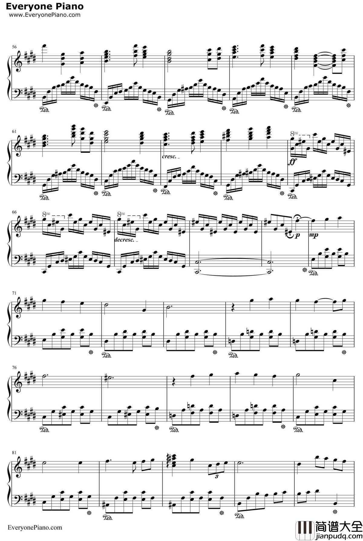 水之韵钢琴谱_鲜远