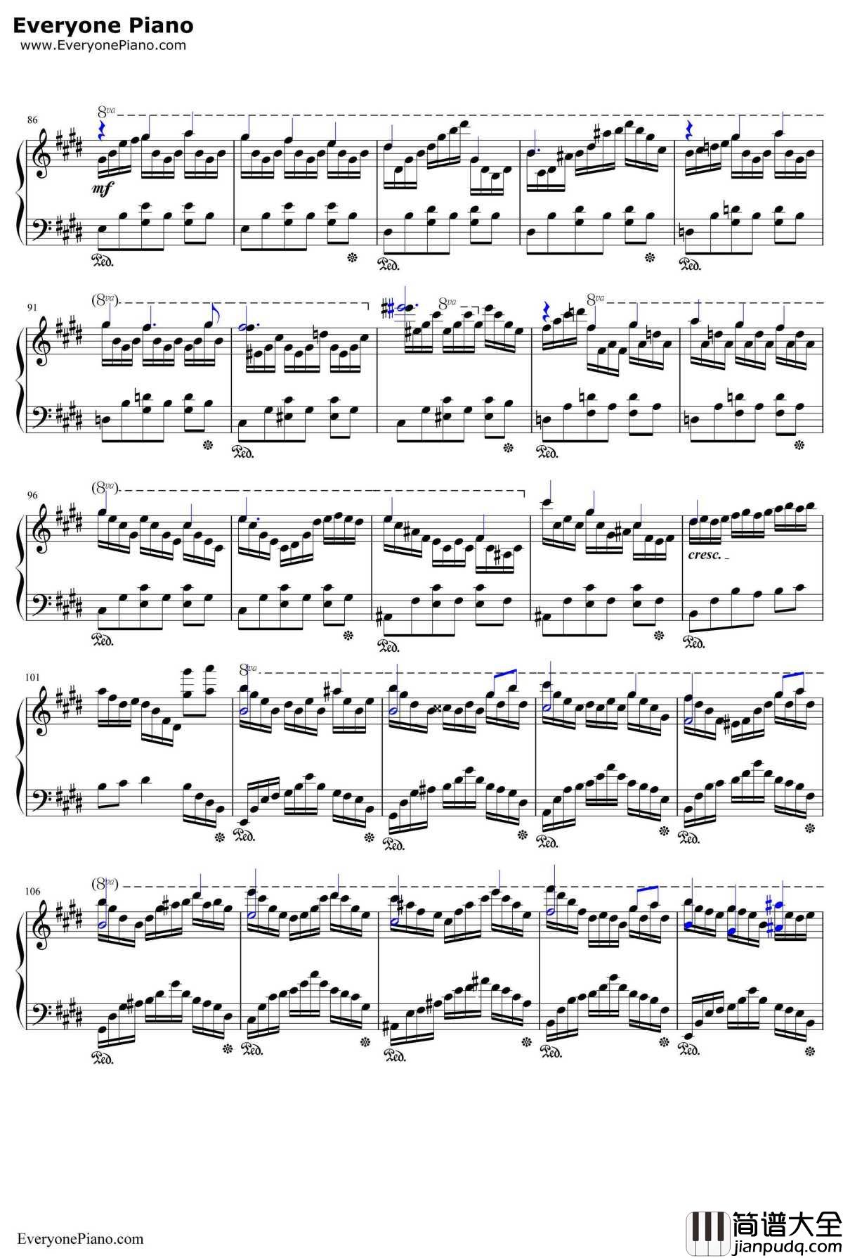 水之韵钢琴谱_鲜远