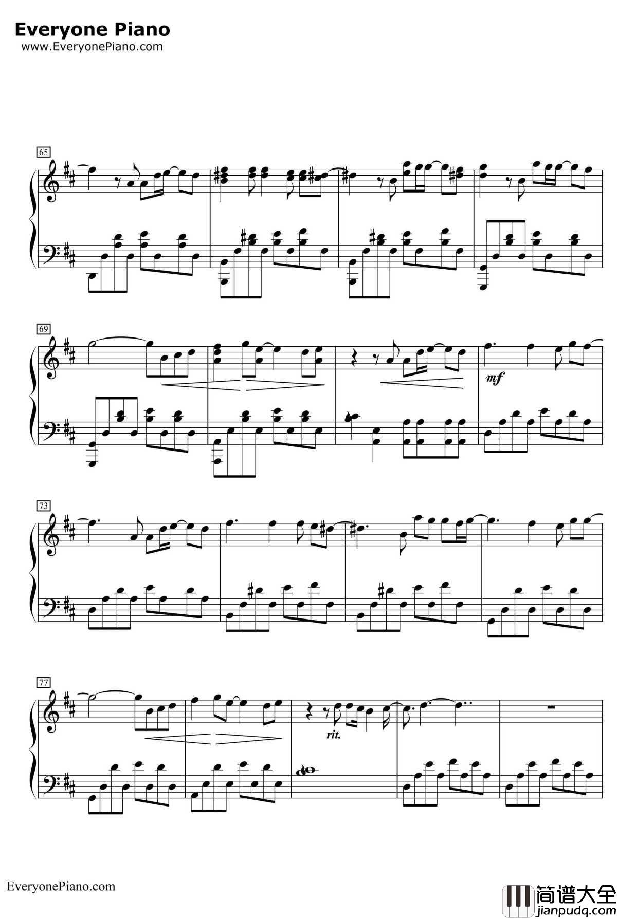 默默无语钢琴谱_朴信惠张根硕9thstreet__原来是美男啊_插曲