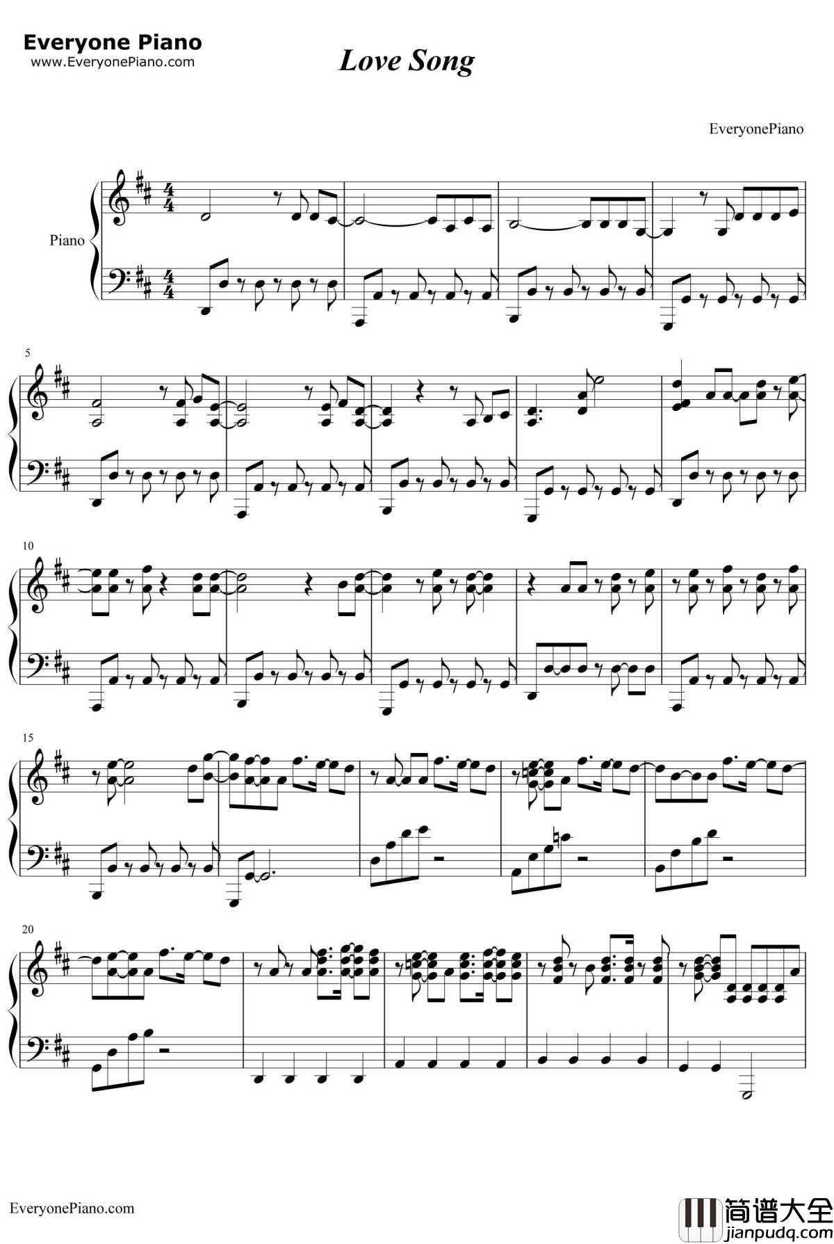 Love_Song钢琴谱_BigBang