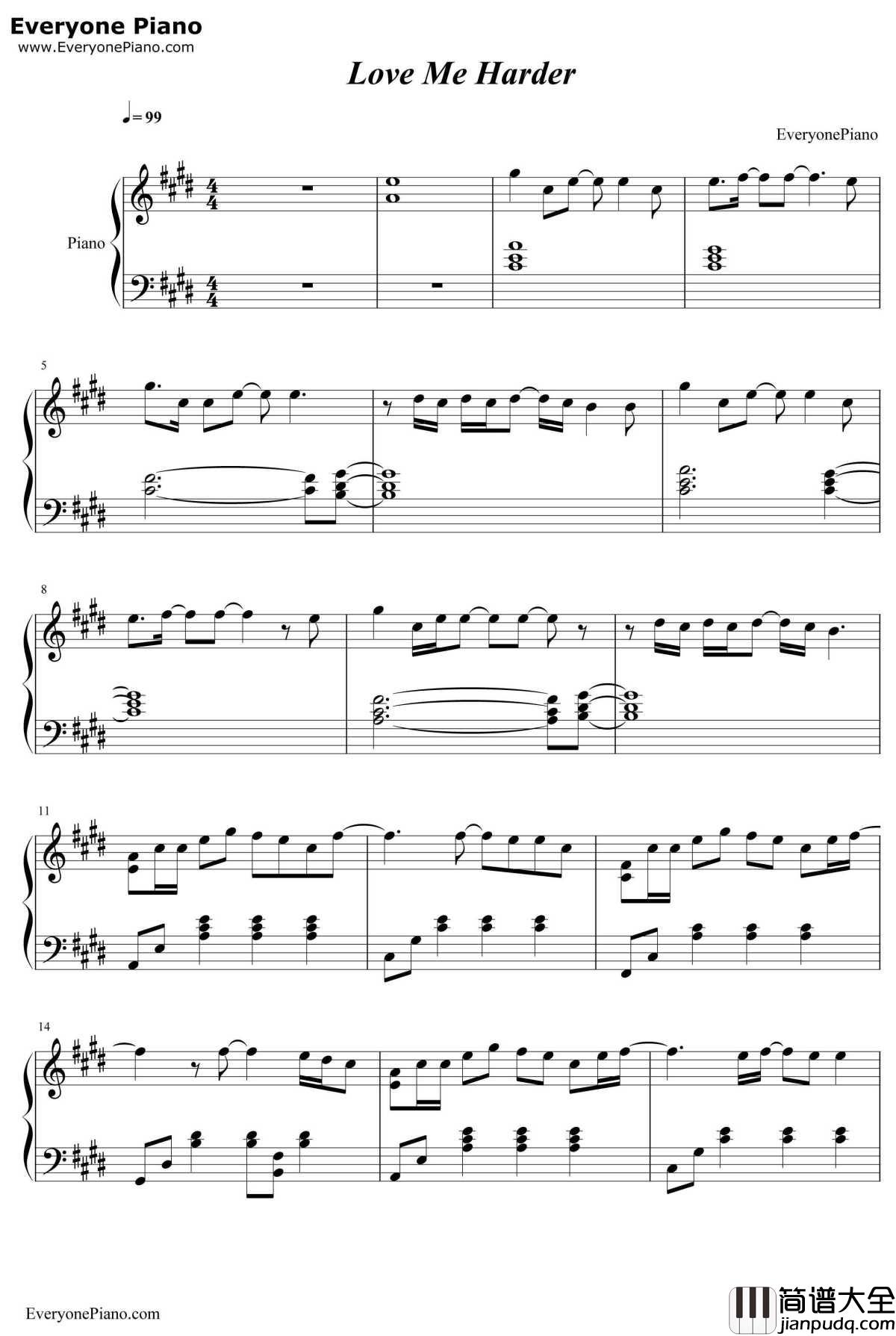 Love_Me_Harder钢琴谱_ArianaGrande&TheWeeknd