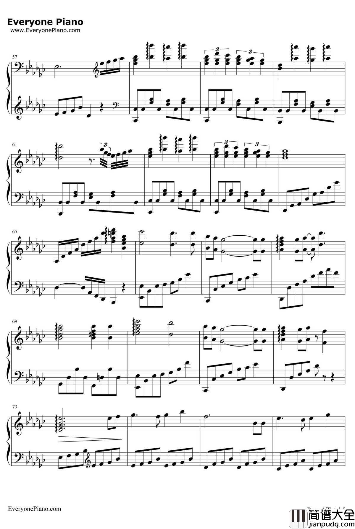 Carrying_You钢琴谱_井上杏美_天空之城ED