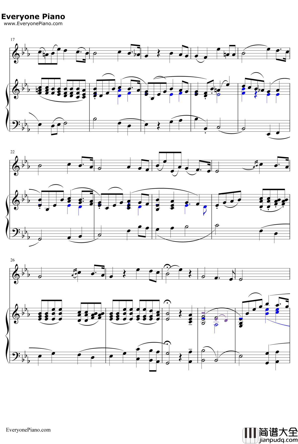 Caro_Mio_Ben钢琴谱_GiuseppeGiordani_我亲爱的_意大利歌曲