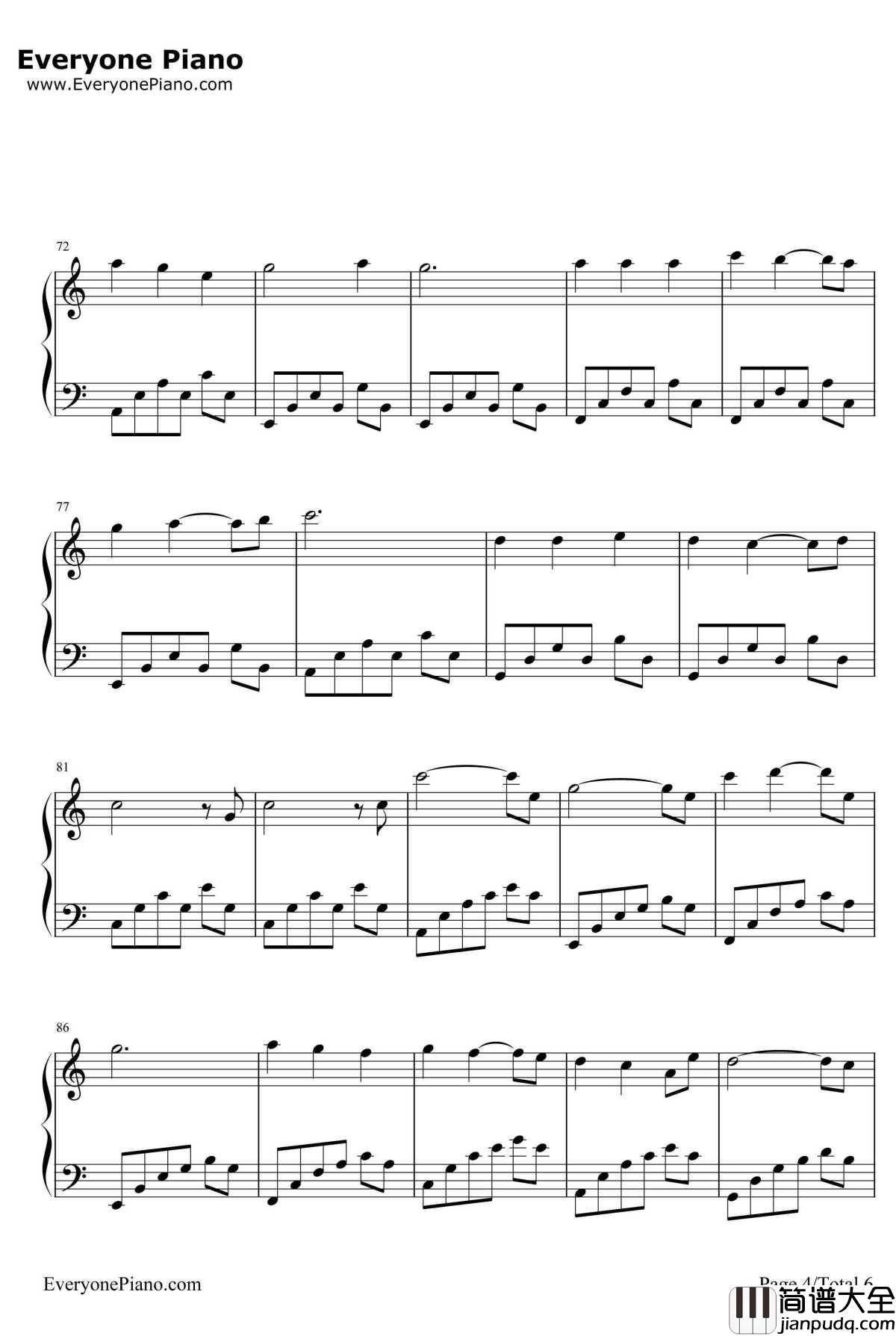 放心去飞钢琴谱_小虎队