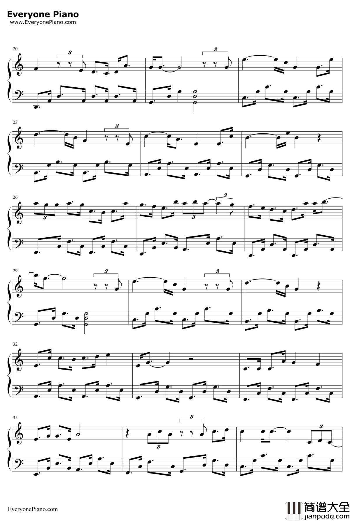 故意钢琴谱_何洁&孙郡_择天记插曲