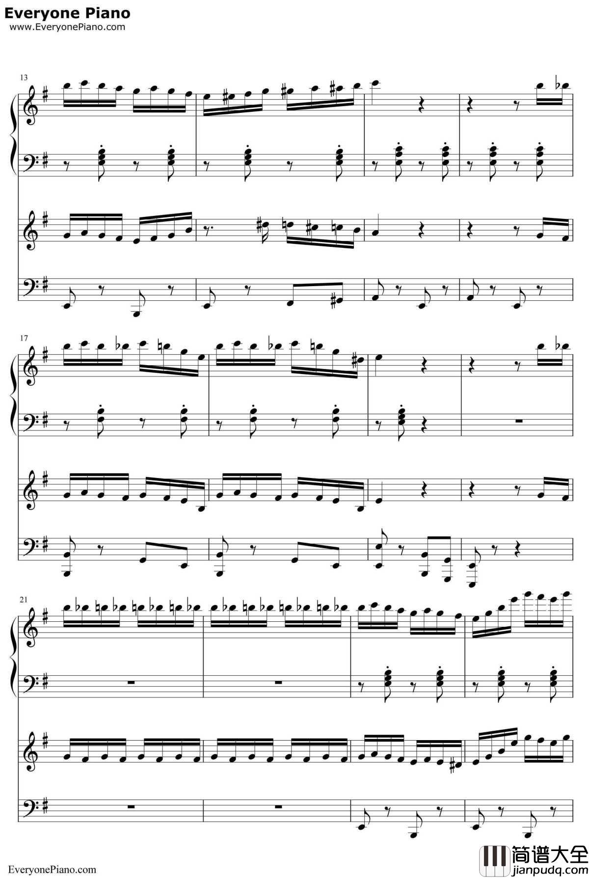 湘伦小雨四手联弹钢琴谱_周杰伦桂纶镁_湘伦小雨四手联弹