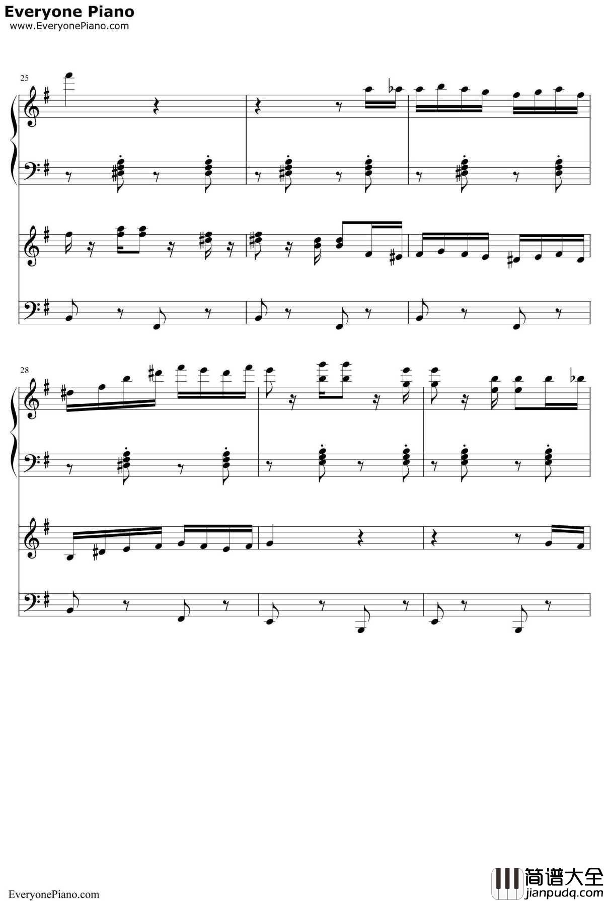 湘伦小雨四手联弹钢琴谱_周杰伦桂纶镁_湘伦小雨四手联弹