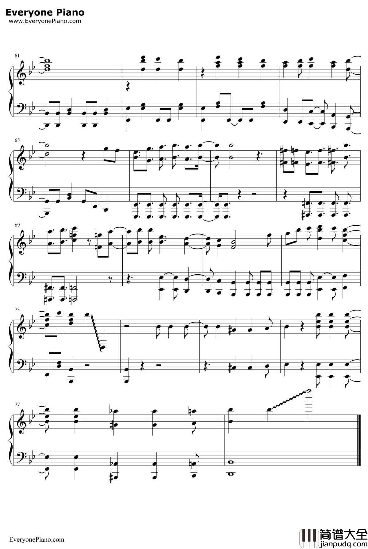 決めたよHandinHand钢琴谱_高海千歌樱内梨子渡边曜_LoveLive!SunshineOST