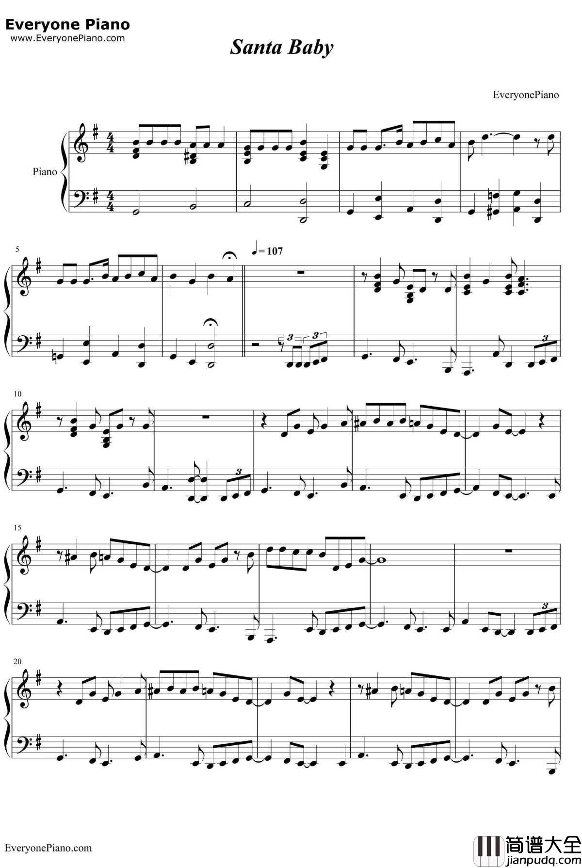 Santa_Baby钢琴谱_EarthaKitt