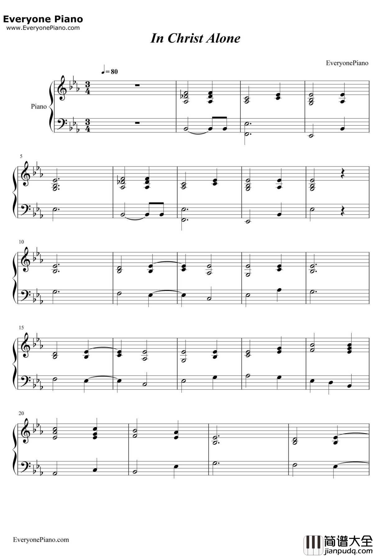In_Christ_A_lone钢琴谱_OwlCity