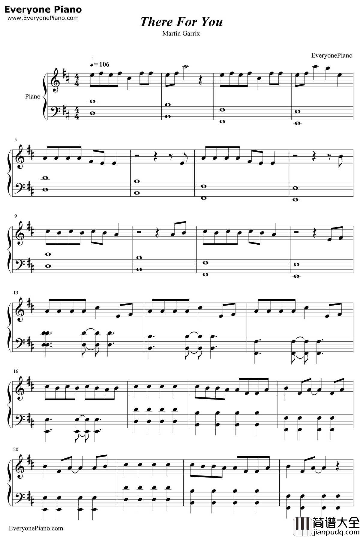 There_for_You钢琴谱_MartinGarrix