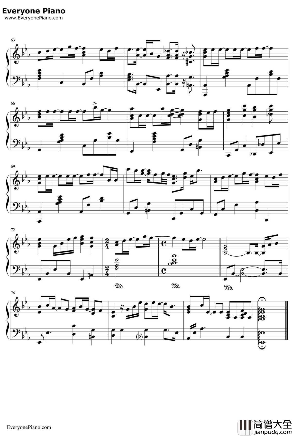 轻闭双眼钢琴谱_平井坚_平井坚__在世界中心呼唤爱_主题曲